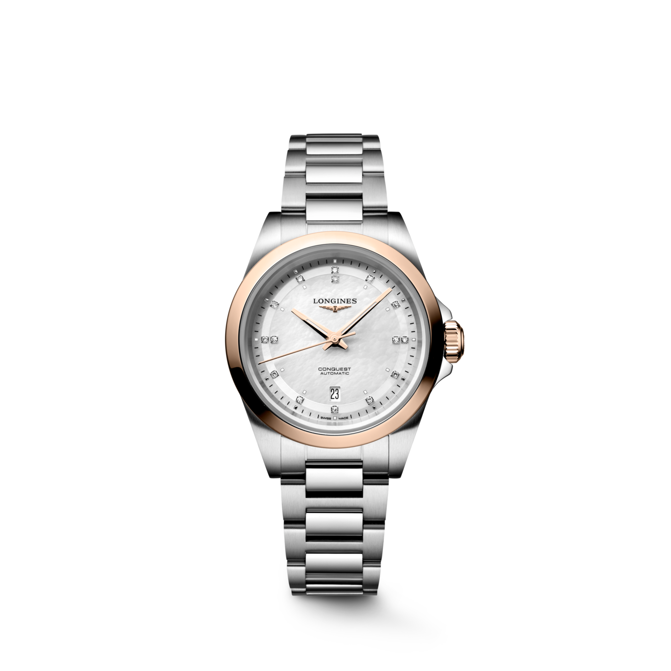 Longines CONQUEST Automatic Stainless steel and 18 karat pink gold cap 200 Watch - L3.320.5.87.6