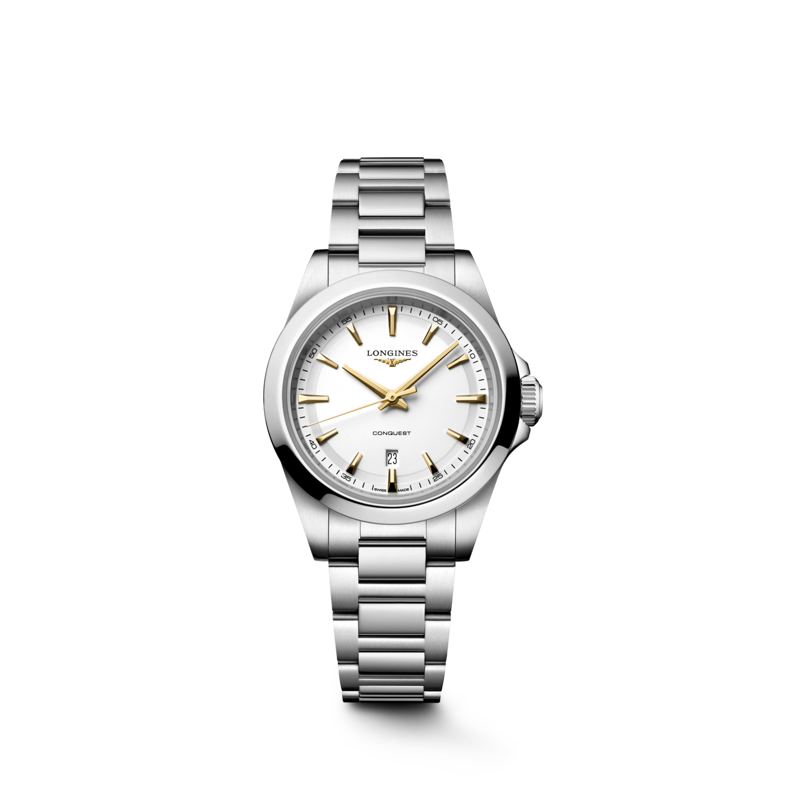 康卡斯系列 L3.350.4.12.6 石英, 精鋼, 白色噴砂
, 表鏈 Watch - 腕錶圖