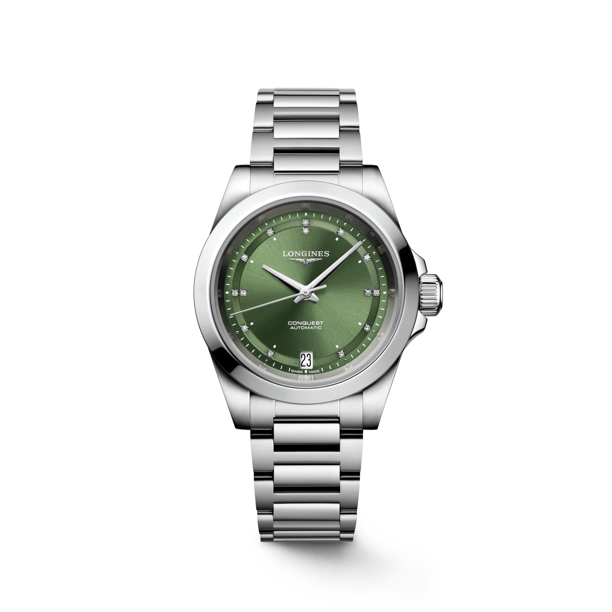 CONQUEST Automatic, Stainless Steel, Sunray Green Dial, Bracelet