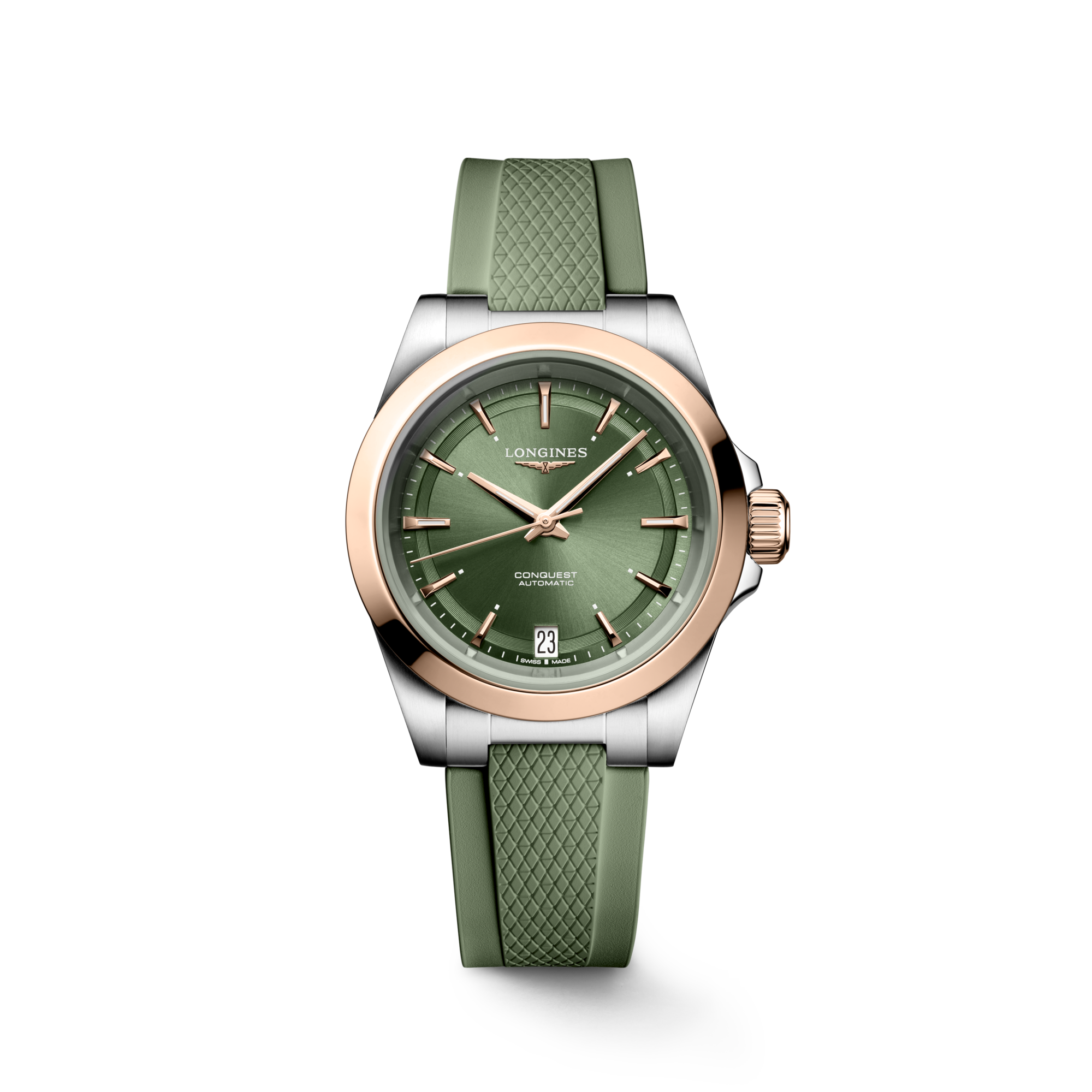 CONQUEST Automatic, Stainless Steel And 18 Karat Pink Gold Cap 200