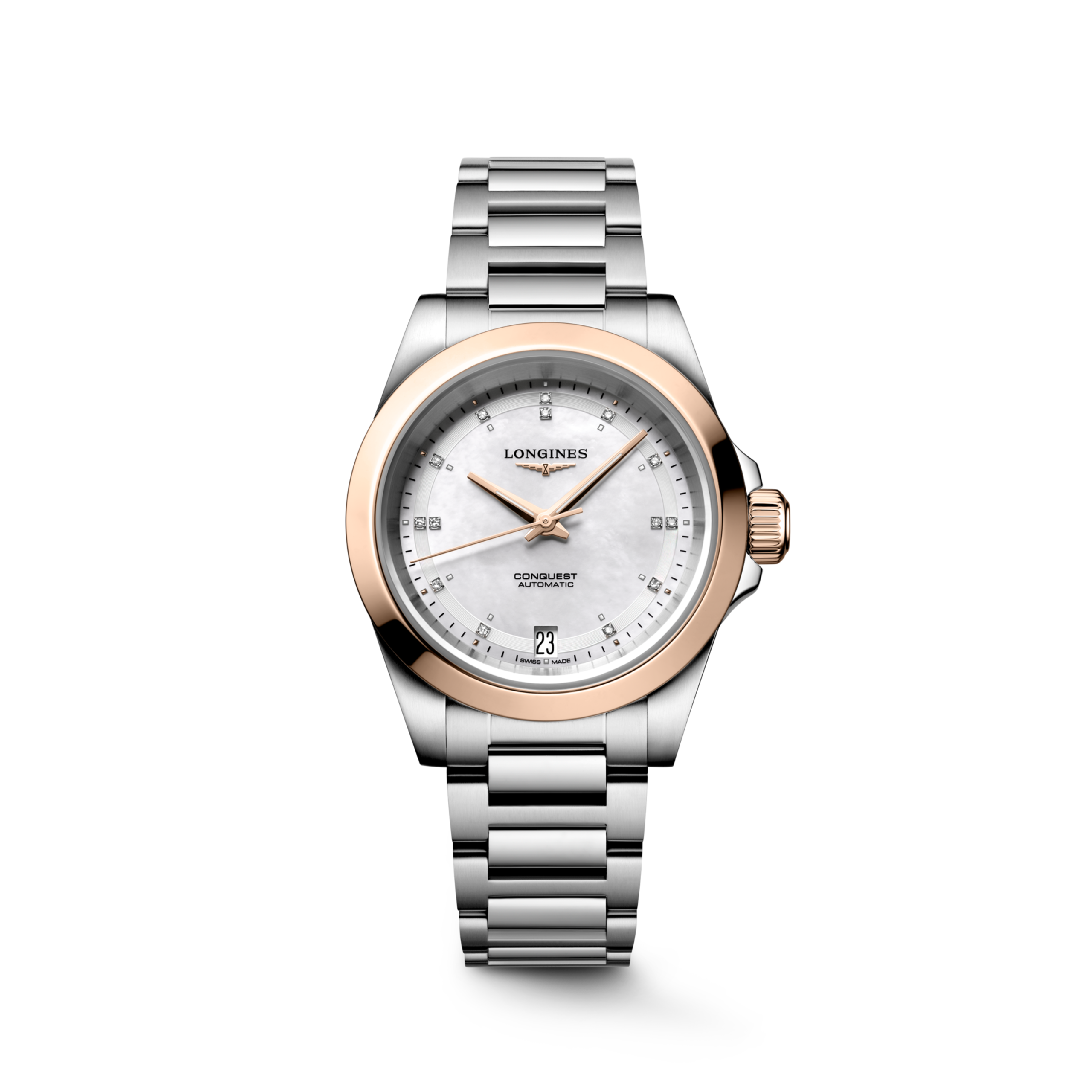 Longines 康卡斯系列 自動上鏈機械機芯 精鋼及18k玫瑰金 Watch - L3.430.5.87.6
