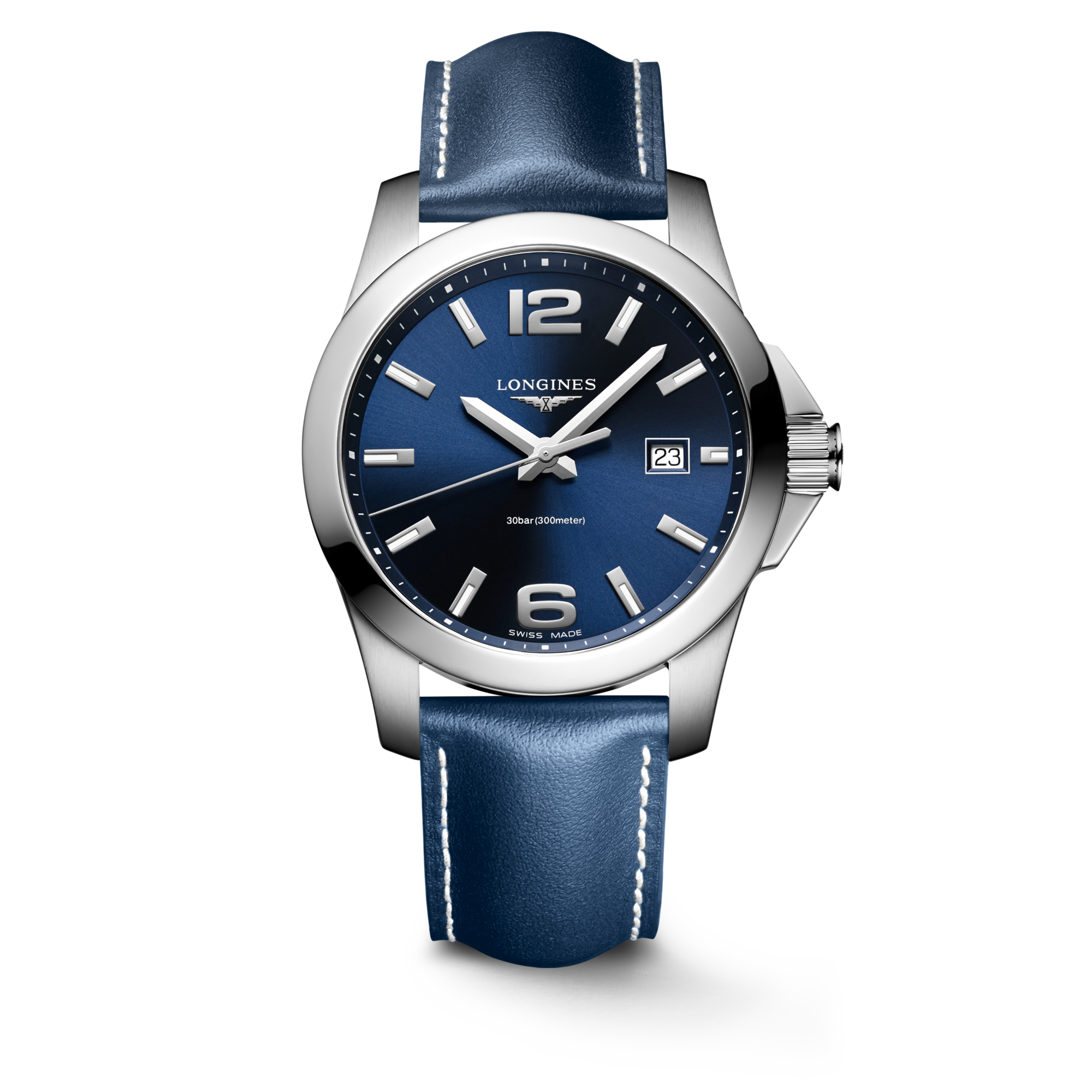 LONGINES CONQUEST ネイビー デイト クォーツ 腕時計 メンズ CONQUEST | Ø 41.00 mm, Sunray Blue | L3.759.4.96.0 | LONGINES CA