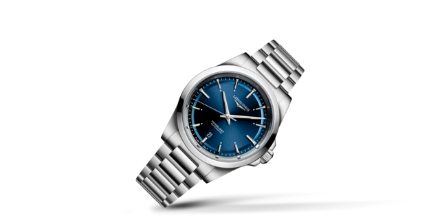 CONQUEST Automatic, Stainless Steel, Sunray Blue Dial, Bracelet Watch ...