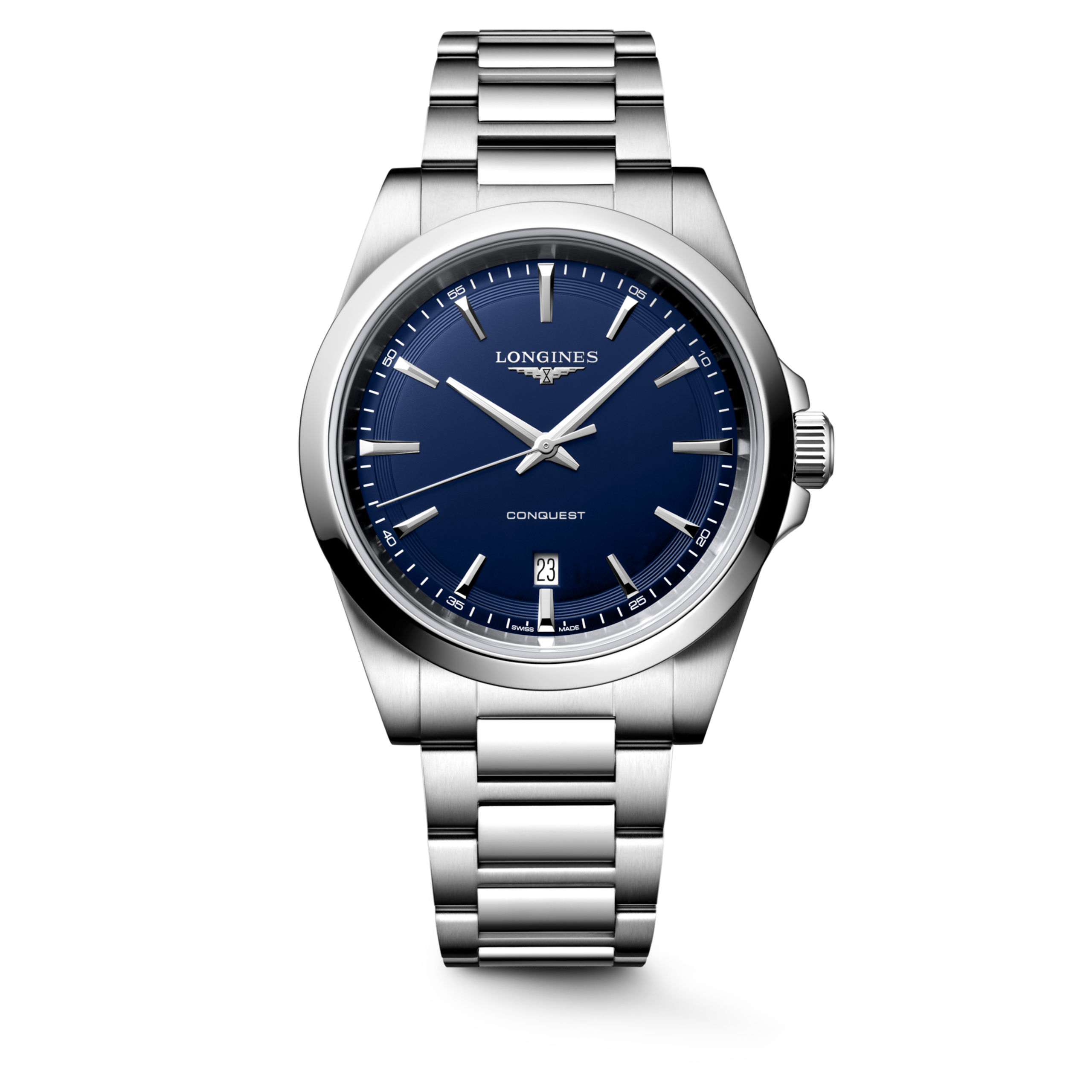 CONQUEST L3.860.4.92.6 Quartz, Stainless steel, Blue sandblasted, Bracelet Watch - Watch soldier