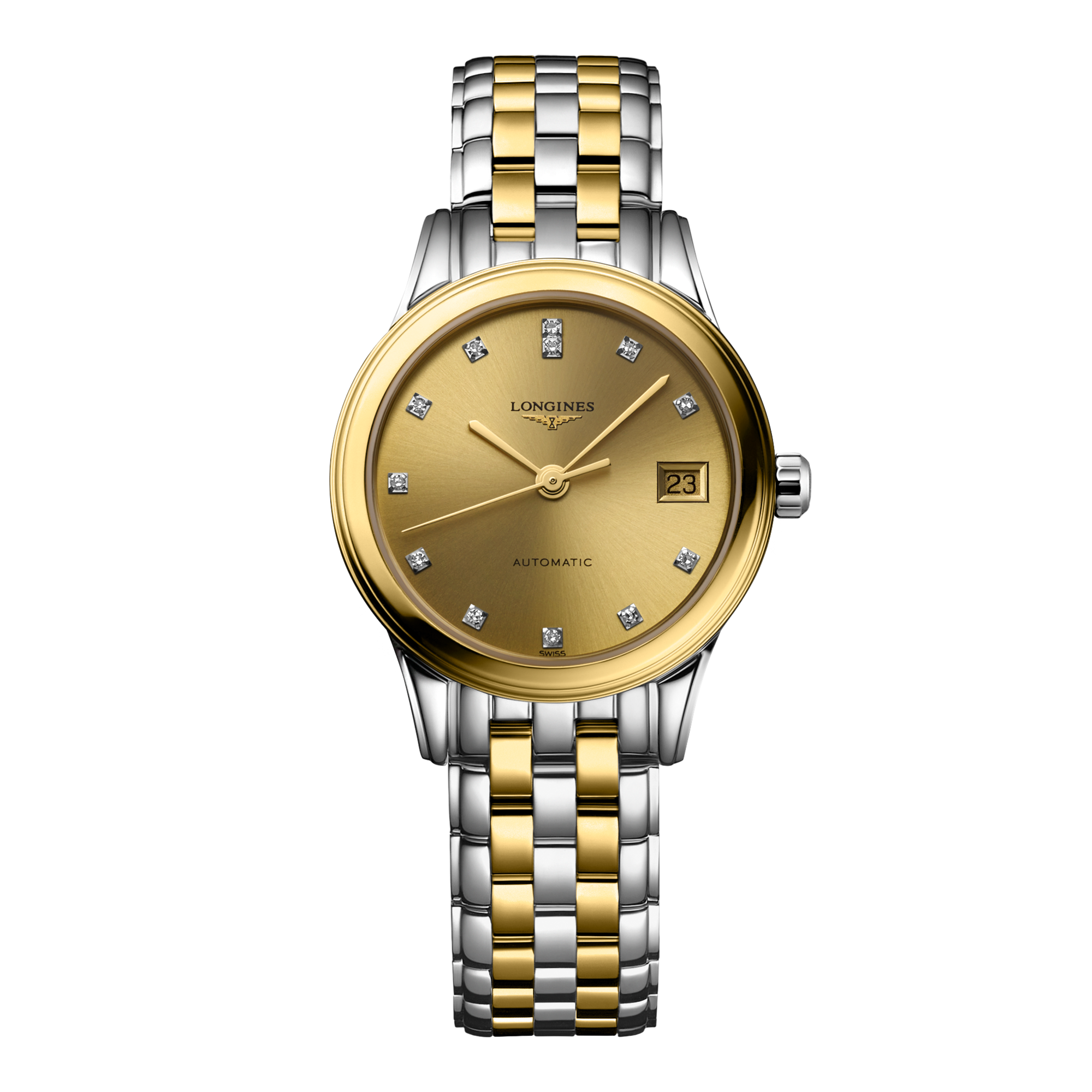 F1074 LONGINES/ロンジン SWISS ゴールドカラー レディース 腕時計 