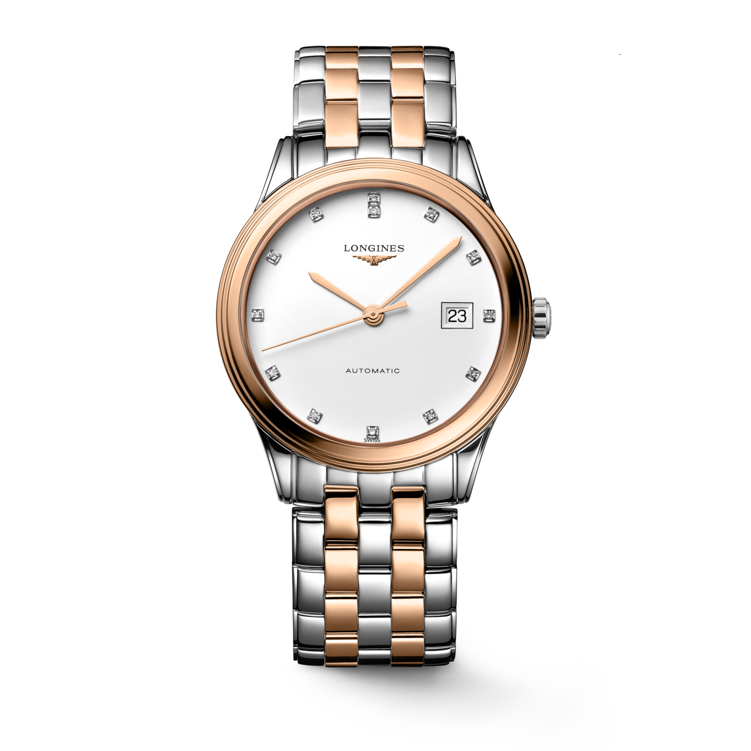 Longines FLAGSHIP CLASSIC อัตโนมัติ สแตนเลสสตีลและเคลือบ pvd สีแดง Watch - L4.974.3.99.7