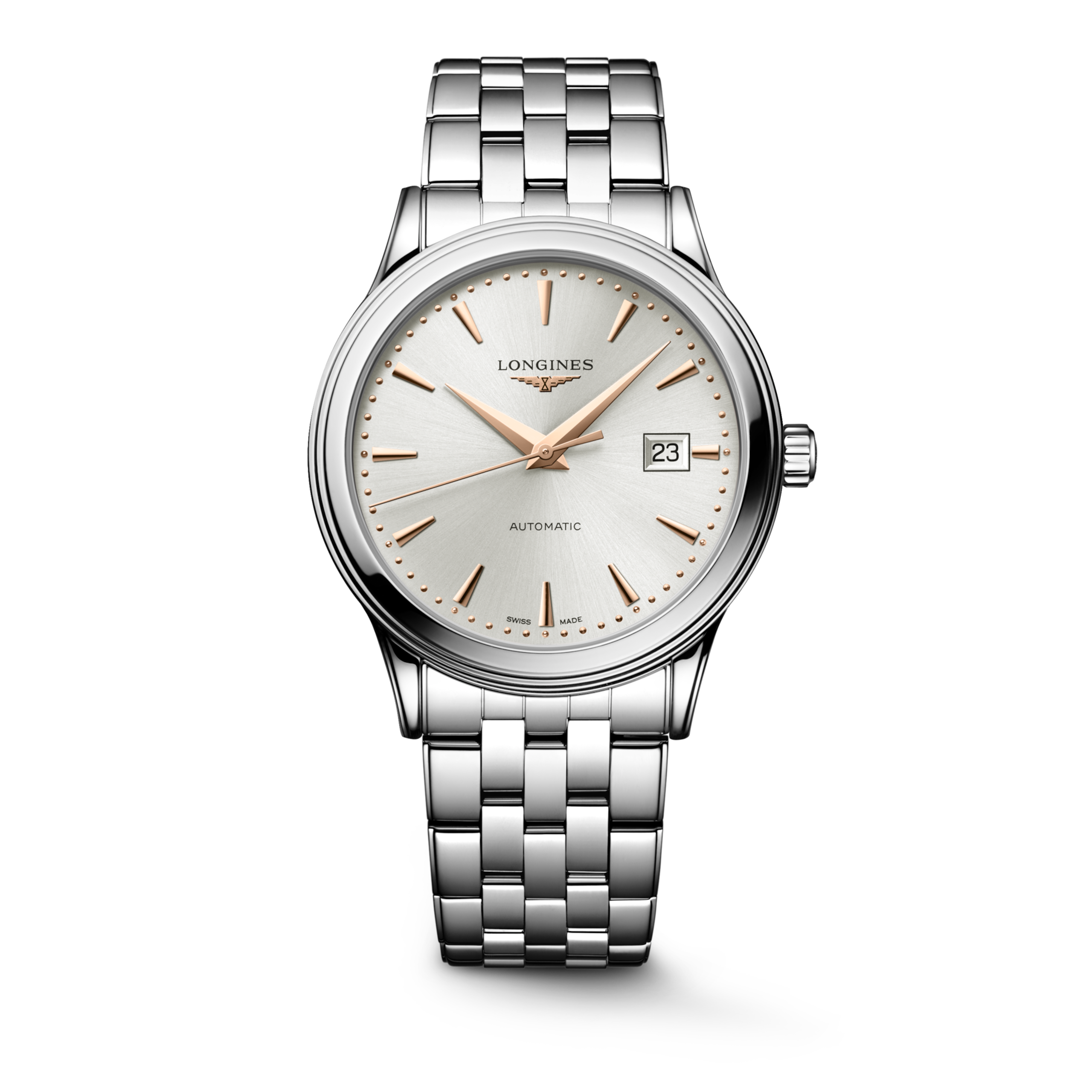 FLAGSHIP CLASSIC L4.984.4.70.6 Automatique, Acier, Argenté "soleil", Bracelet Watch - Vue frontale de la montre