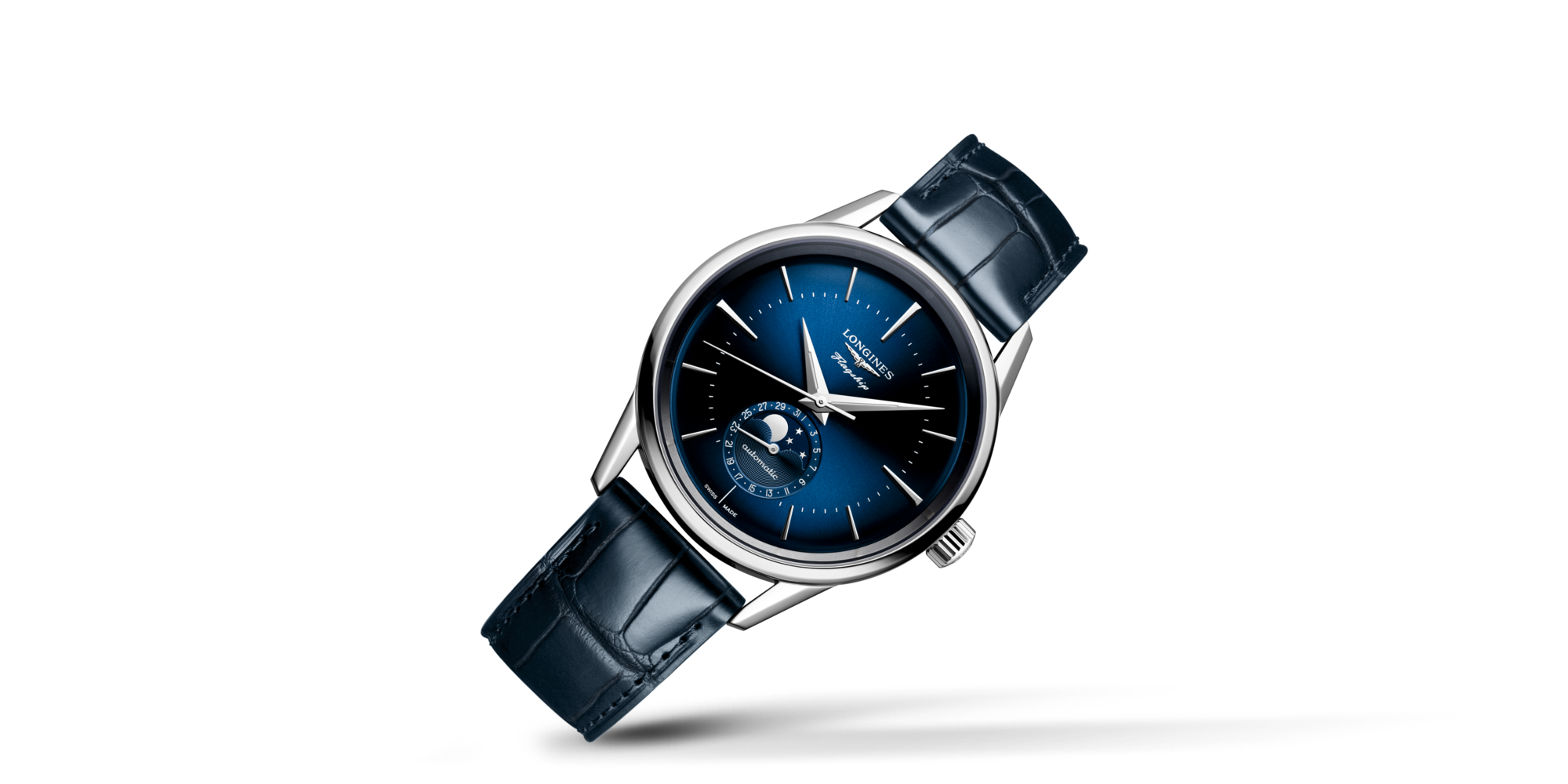 FLAGSHIP HERITAGE Automatic, Stainless Steel, Sunray Blue Dial, Strap ...