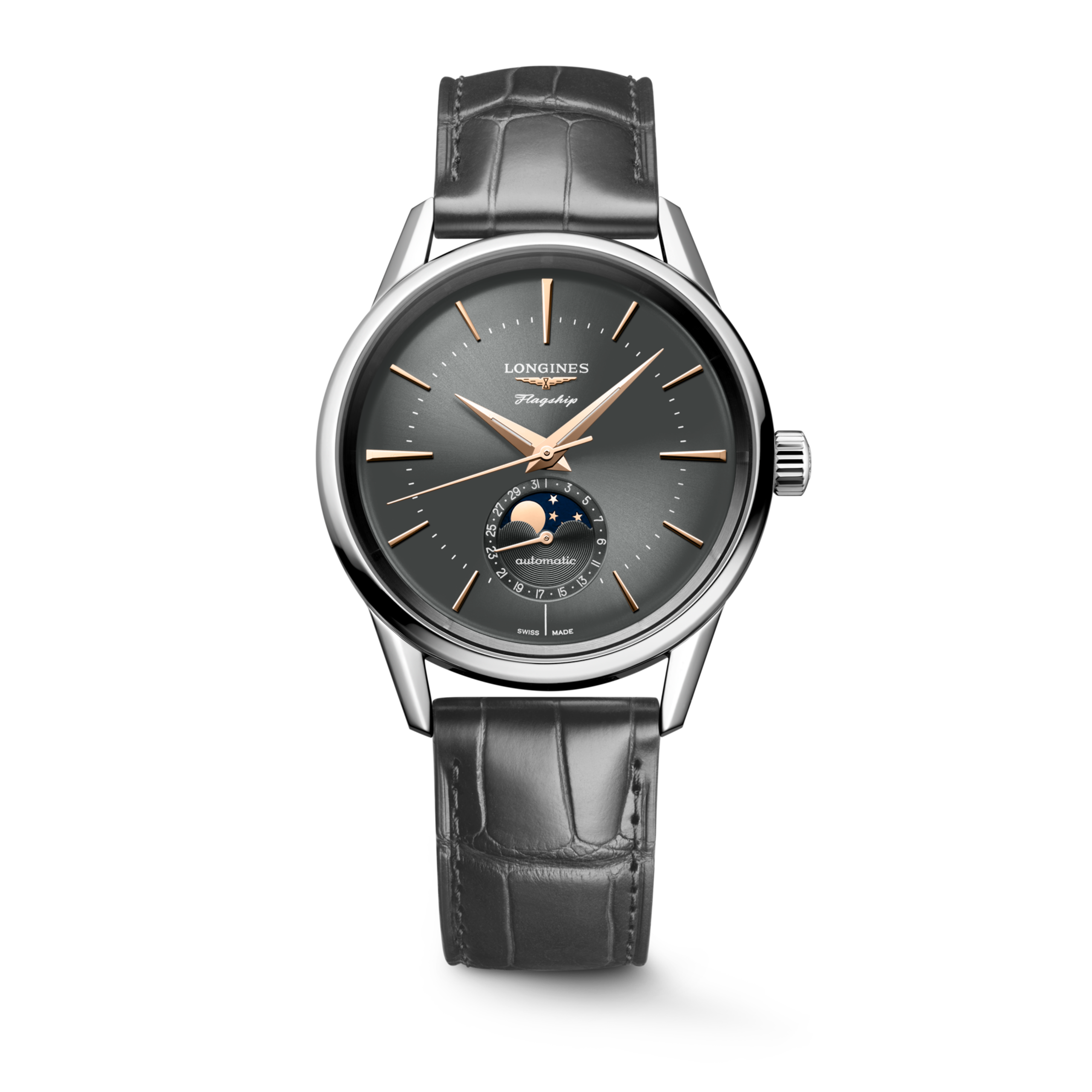 Longines FLAGSHIP HERITAGE MOONPHASE Automatic Stainless steel Watch - L4.815.4.52.2