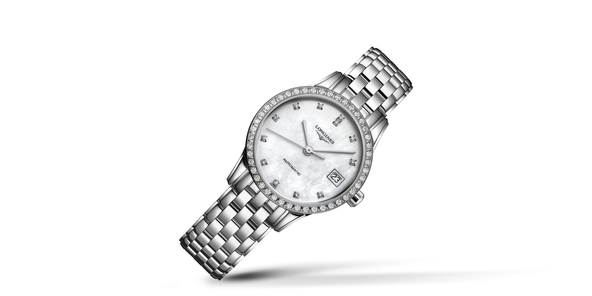 FLAGSHIP Automatic Stainless Steel White Mother of pearl Dial