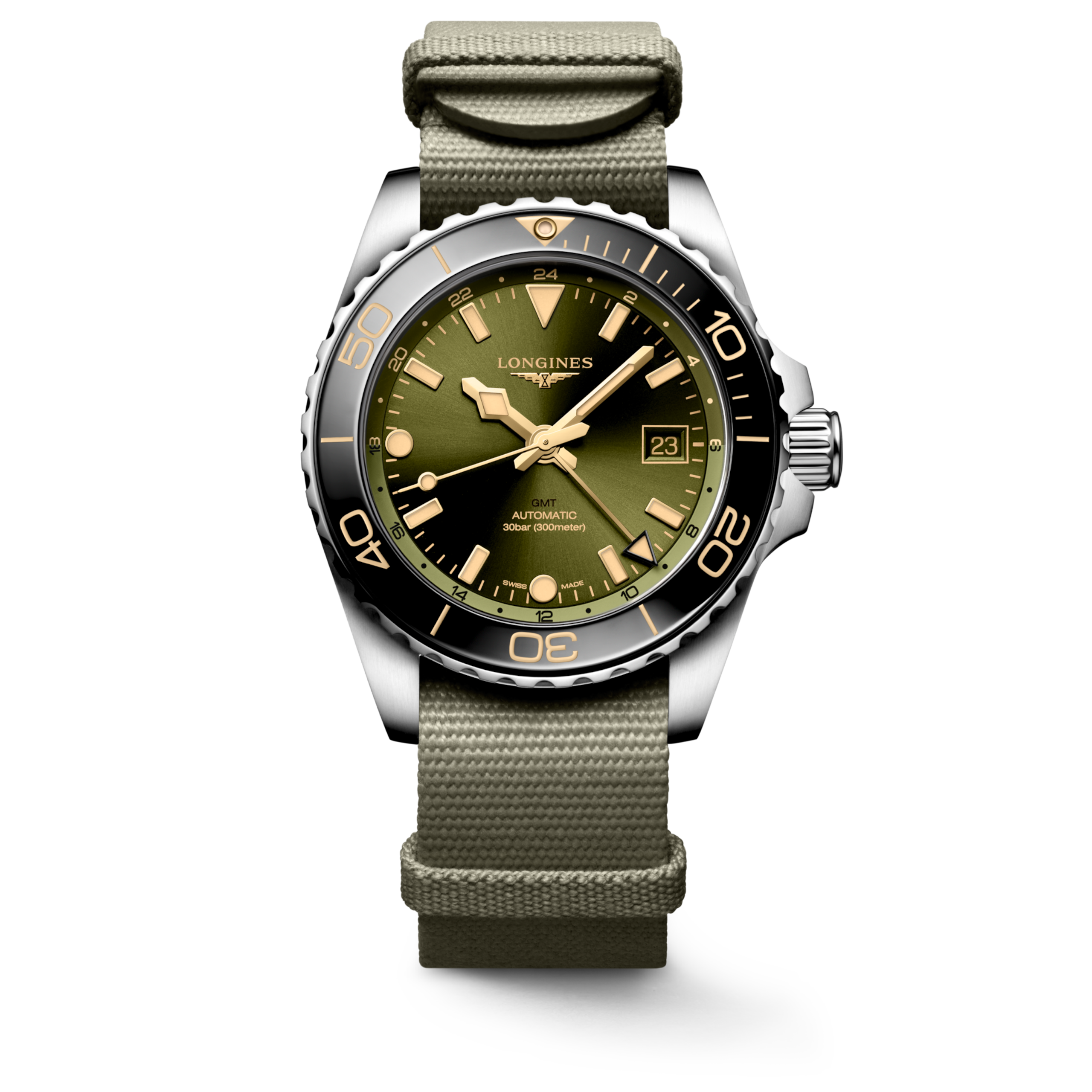 Longines HYDROCONQUEST GMT Automatic Stainless steel and ceramic bezel Watch - L3.790.4.06.2
