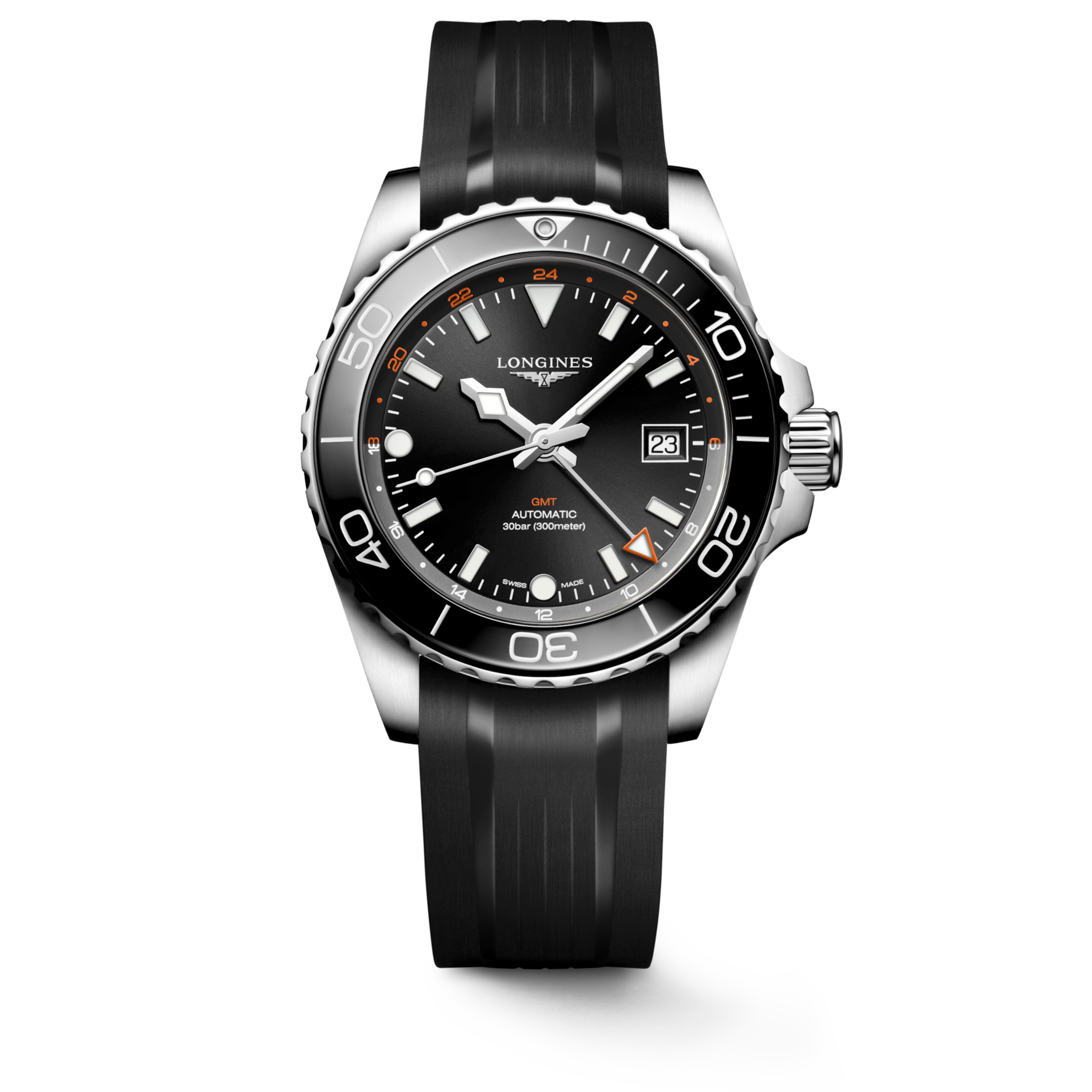 Longines HYDROCONQUEST GMT Automatic Stainless steel and ceramic bezel Watch - L3.790.4.56.9