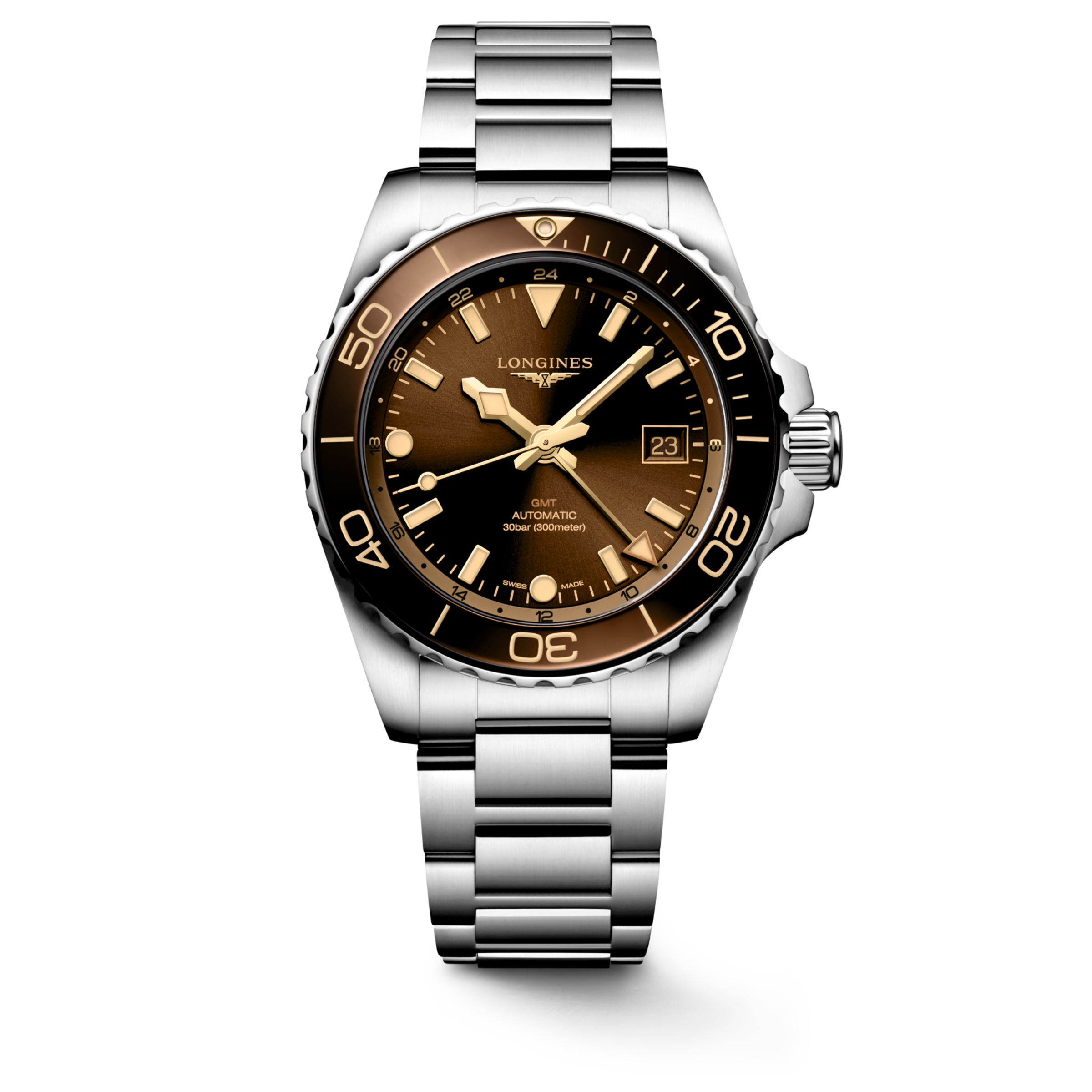 Longines HYDROCONQUEST GMT Automatic Stainless steel and ceramic bezel Watch - L3.790.4.66.6