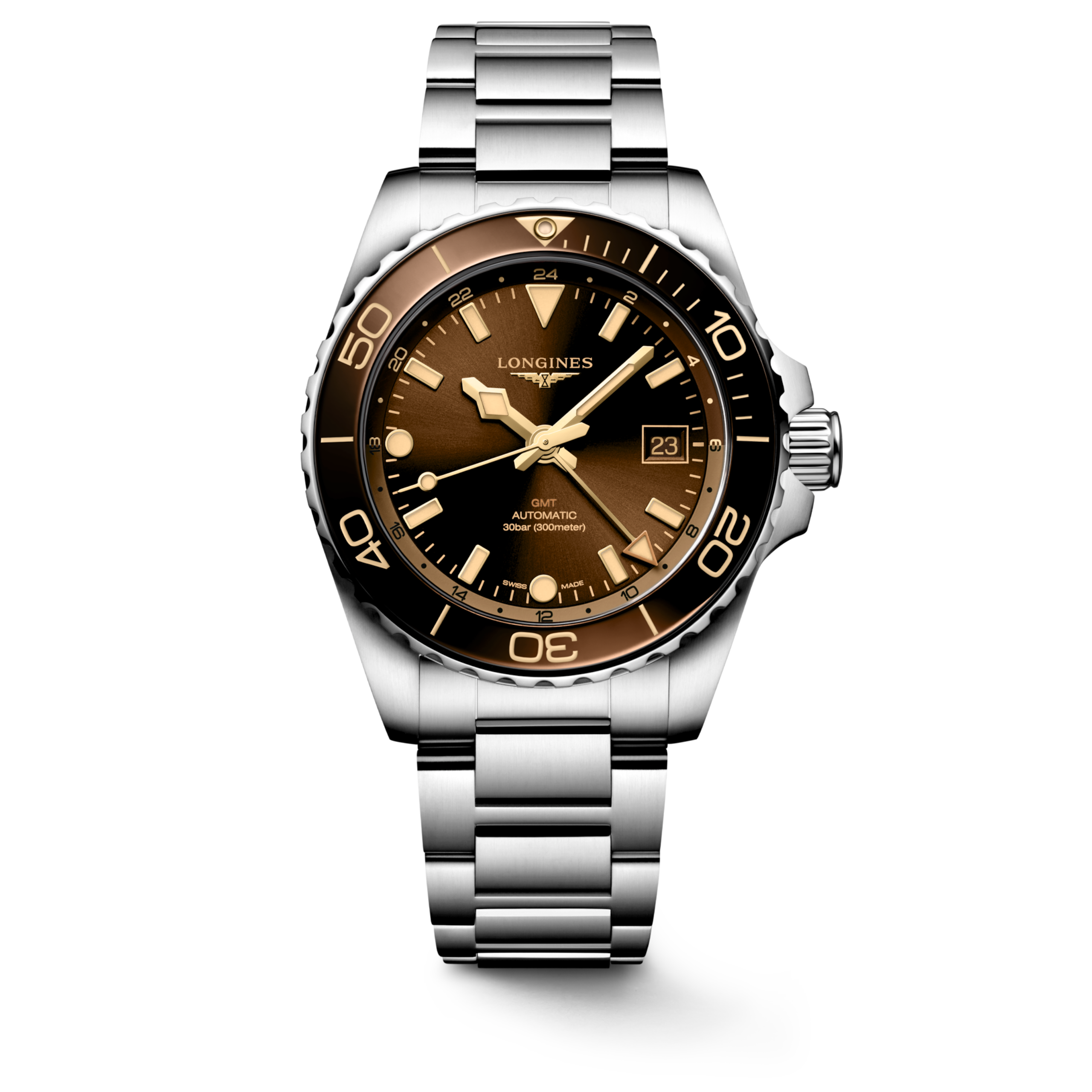 Longines HYDROCONQUEST GMT Automatic Stainless steel and ceramic bezel Watch - L3.790.4.66.6