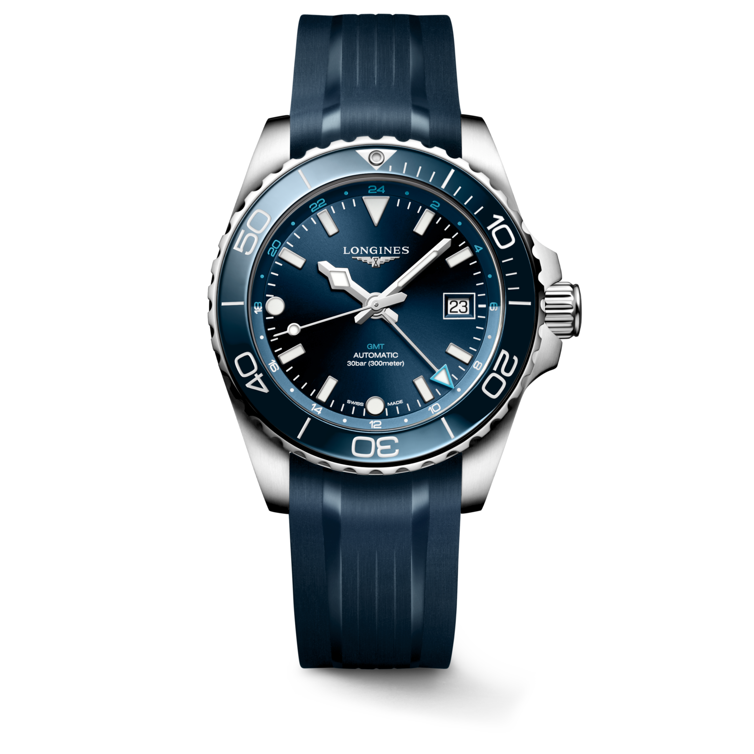 Longines HYDROCONQUEST GMT Automatic Stainless steel and ceramic bezel Watch - L3.790.4.96.9