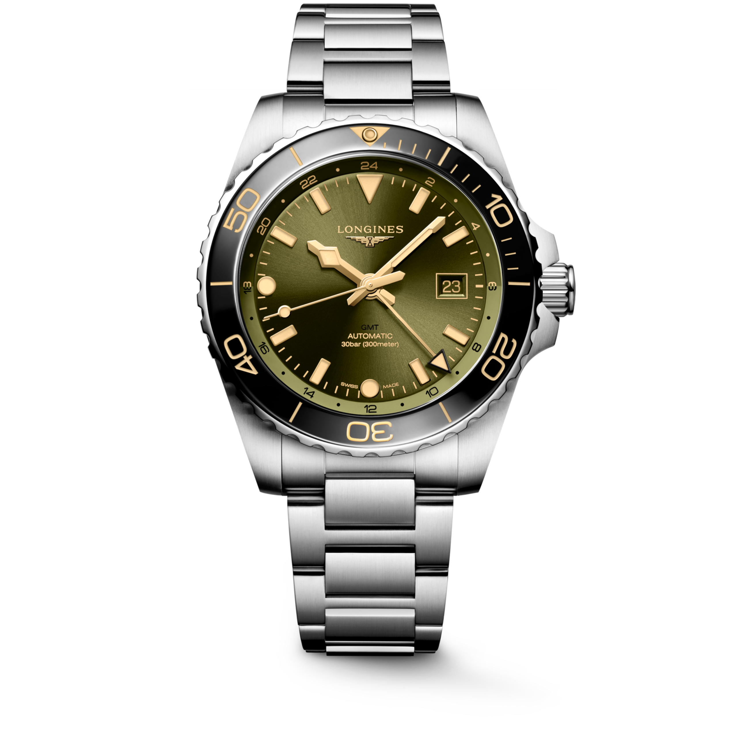 Longines HYDROCONQUEST GMT Automatic Stainless steel and ceramic bezel Watch - L3.890.4.06.6