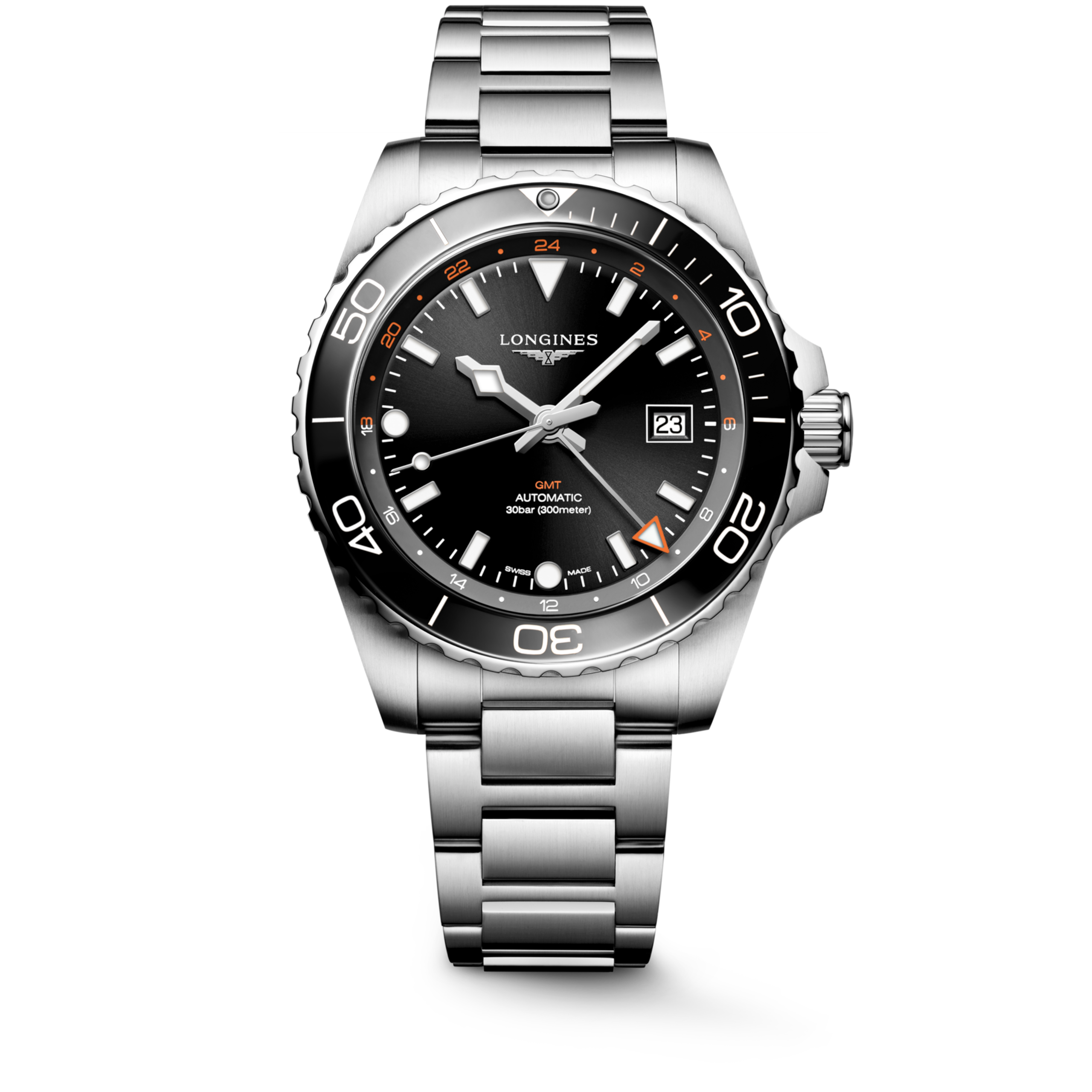 Longines HYDROCONQUEST GMT Automatic Stainless steel and ceramic bezel Watch - L3.890.4.56.6