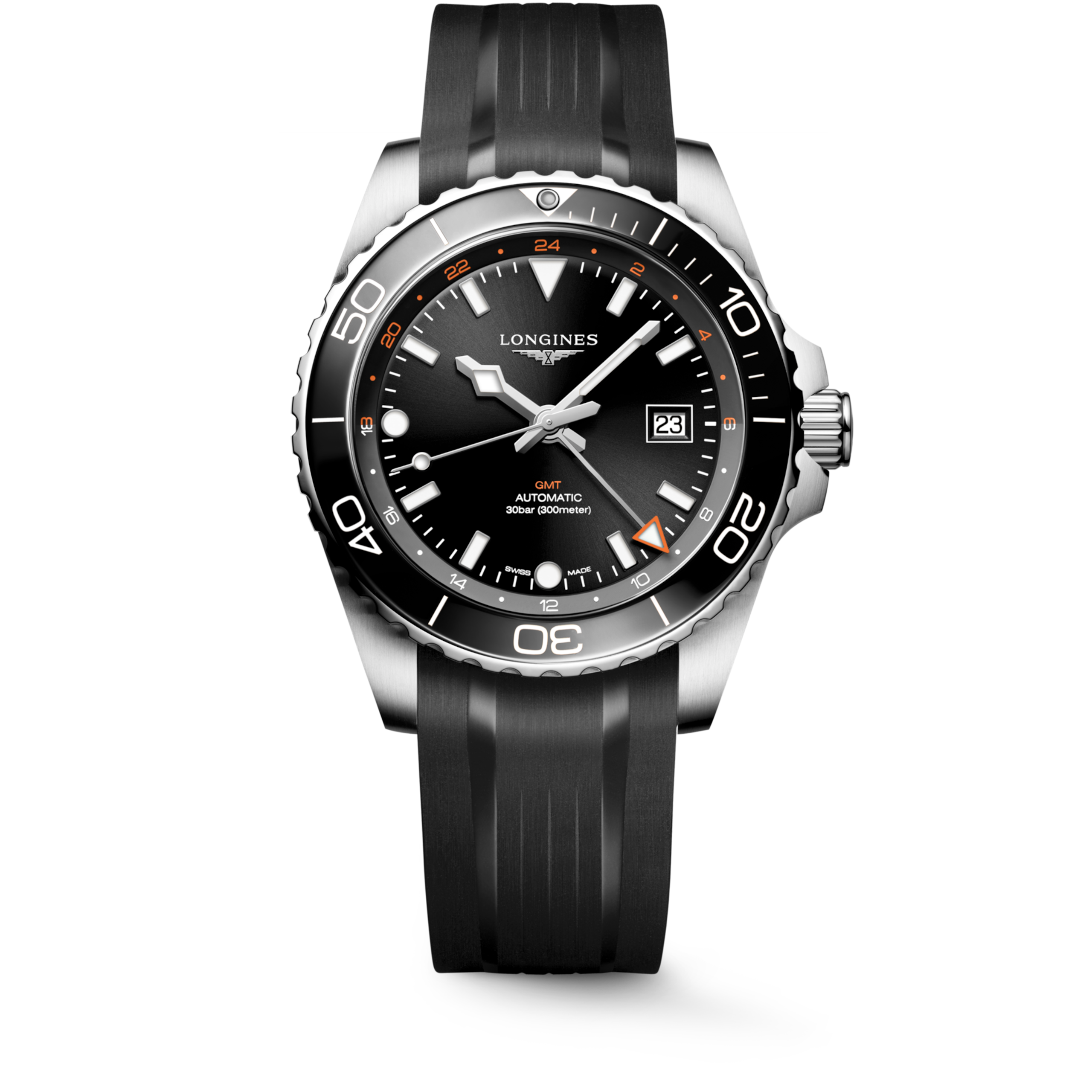 Longines HYDROCONQUEST GMT Automatic Stainless steel and ceramic bezel Watch - L3.890.4.56.9