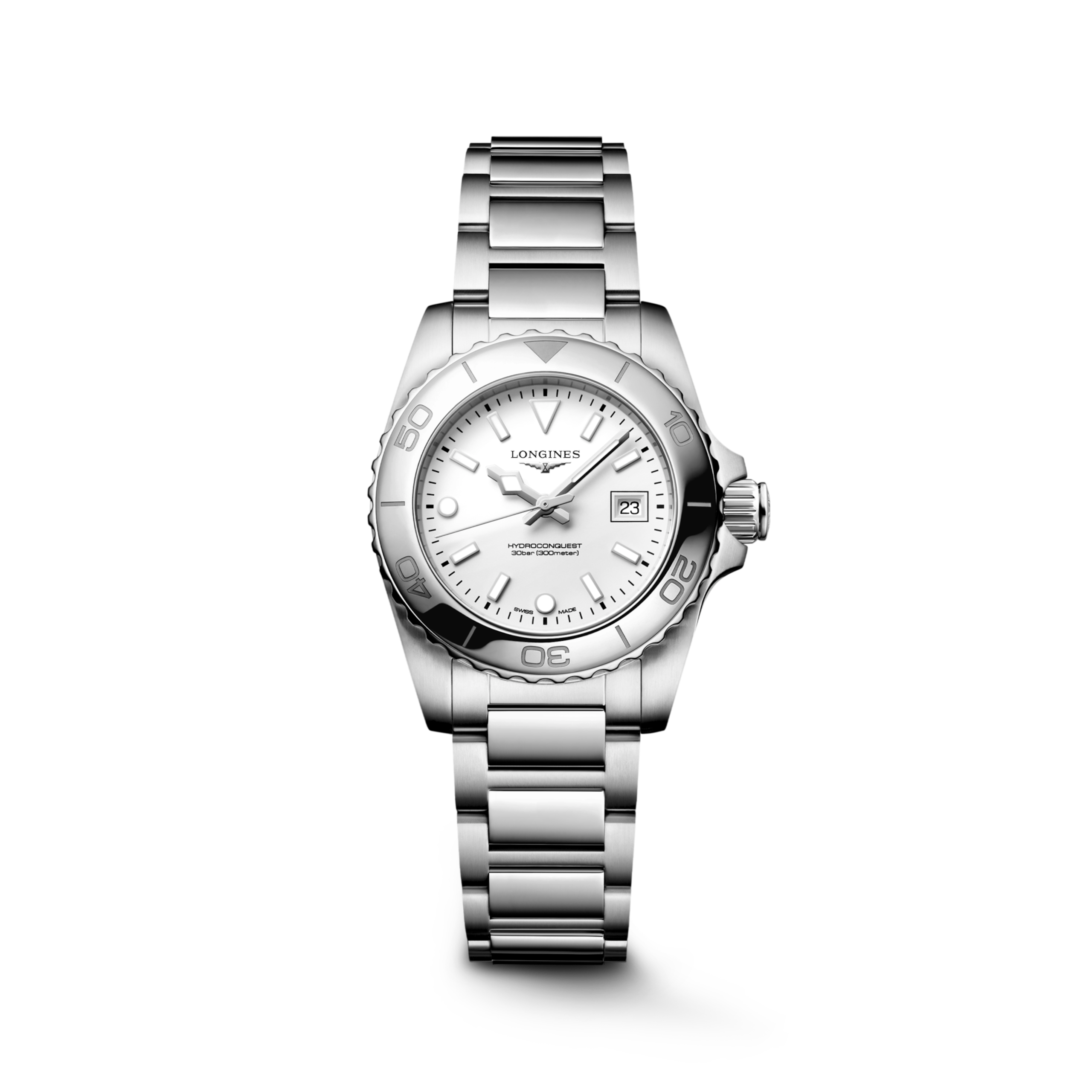 HYDROCONQUEST L3.369.4.12.6 Quarz, Edelstahl, Mattweiß, Armband Watch - Uhren-Soldier