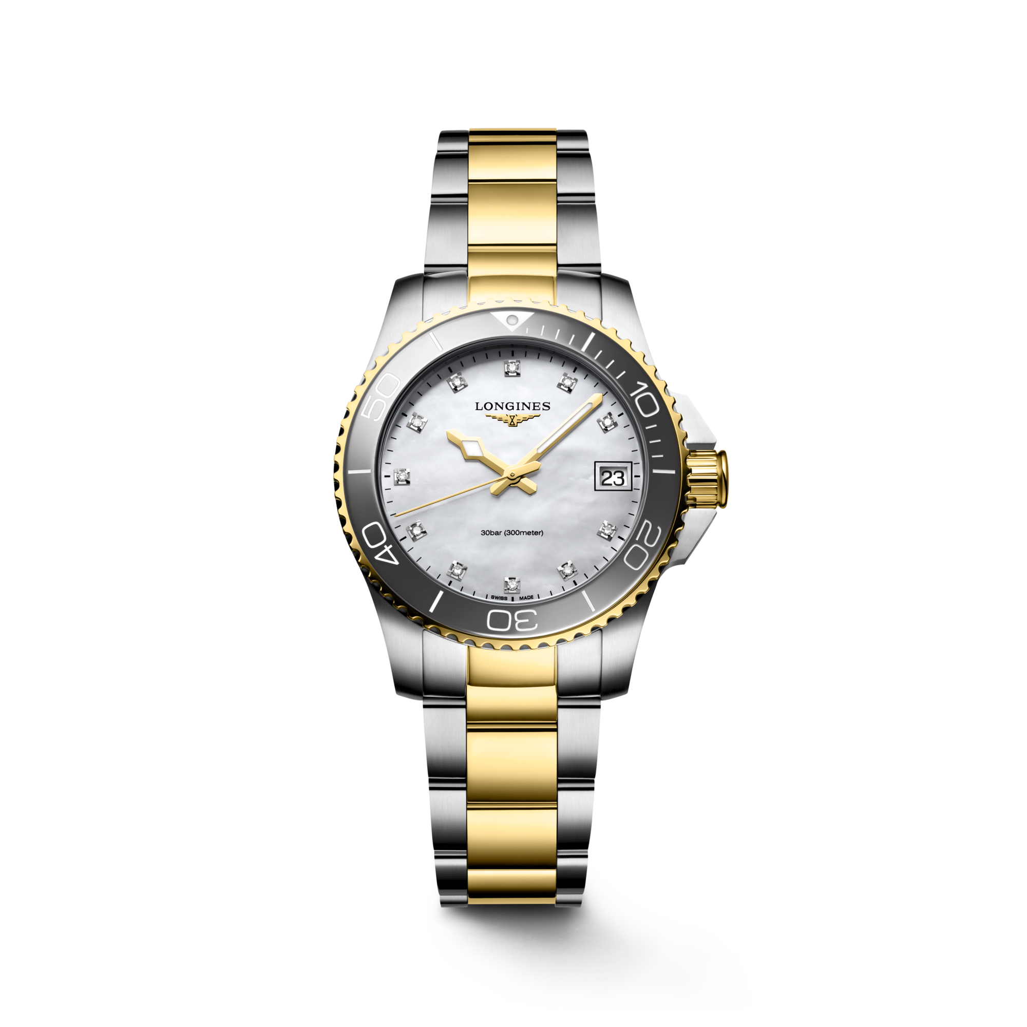 HYDROCONQUEST Quartz, Stainless Steel And Ceramic Bezel, White