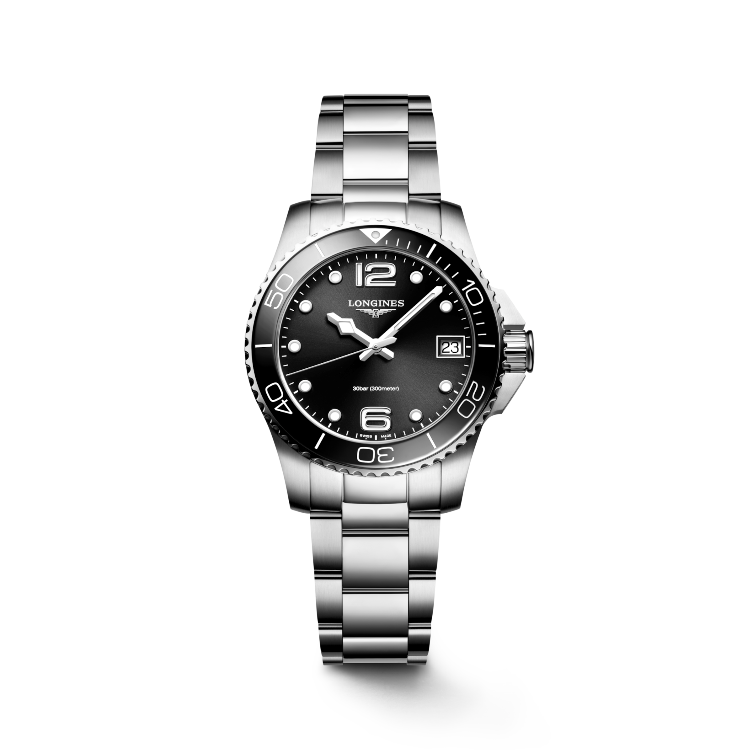 Longines HYDROCONQUEST Quartz Stainless steel and ceramic bezel Watch - L3.370.4.56.6