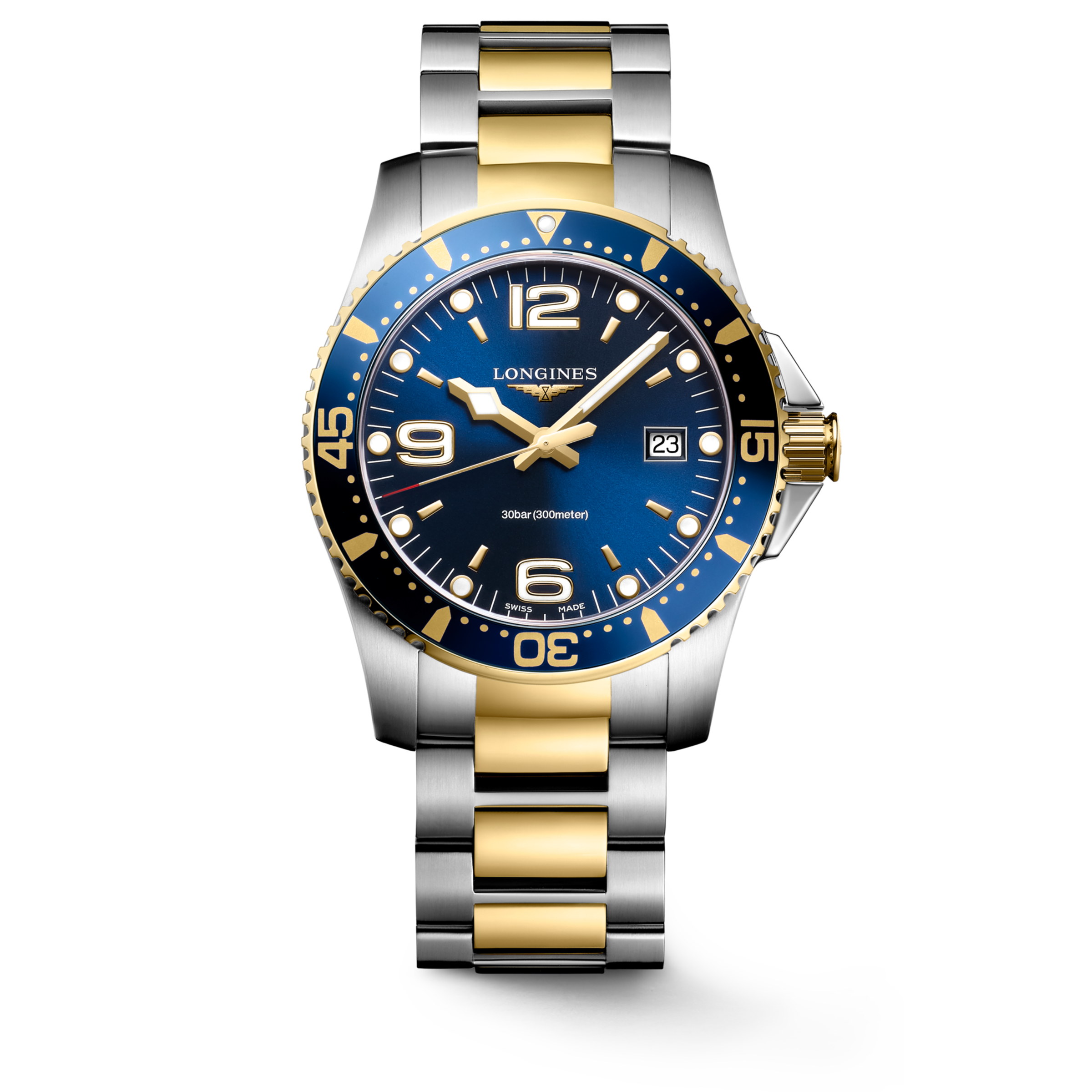 Longines HYDROCONQUEST Quartz Stainless steel and yellow PVD coating Watch - L3.740.3.96.7