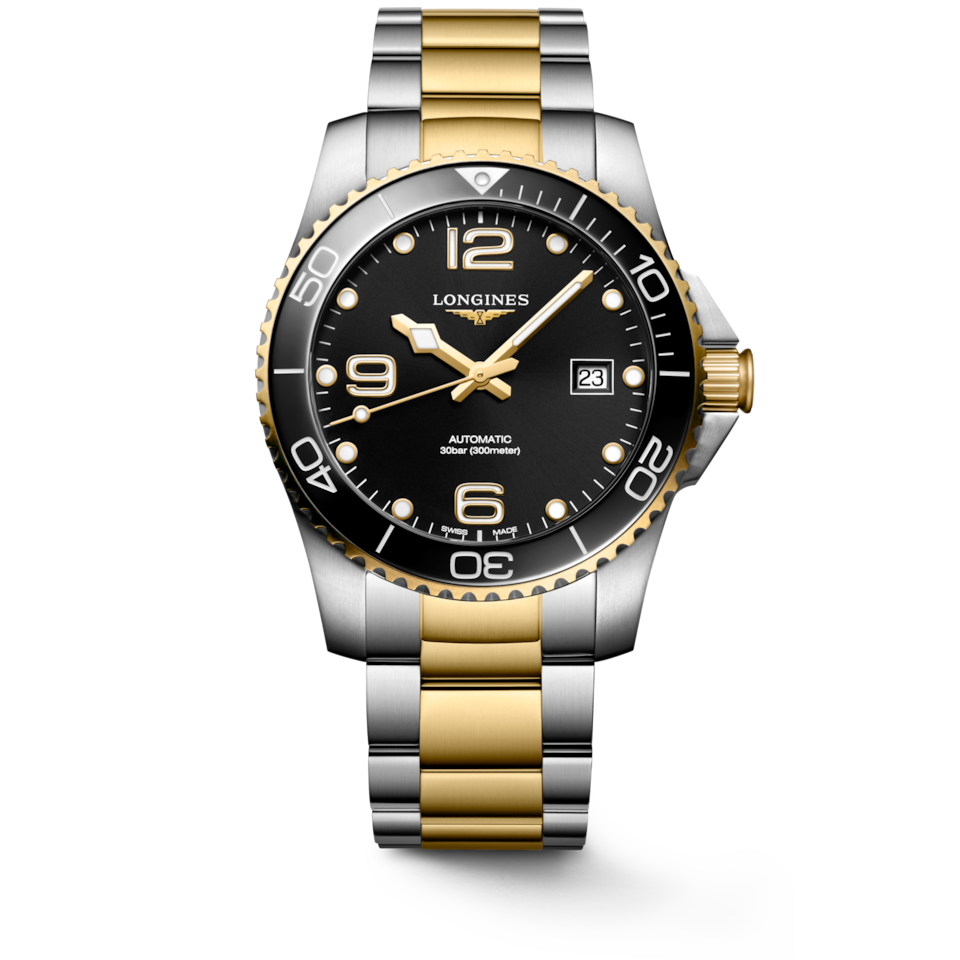 Longines HydroConquest 41mm Cadran Noir Soleillé PVD Jaune - L3.781.3.56.7