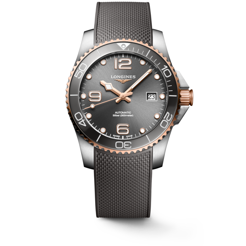 Longines HydroConquest 41mm Cadran Gris Soleillé Caoutchouc - L3.781.3.78.9