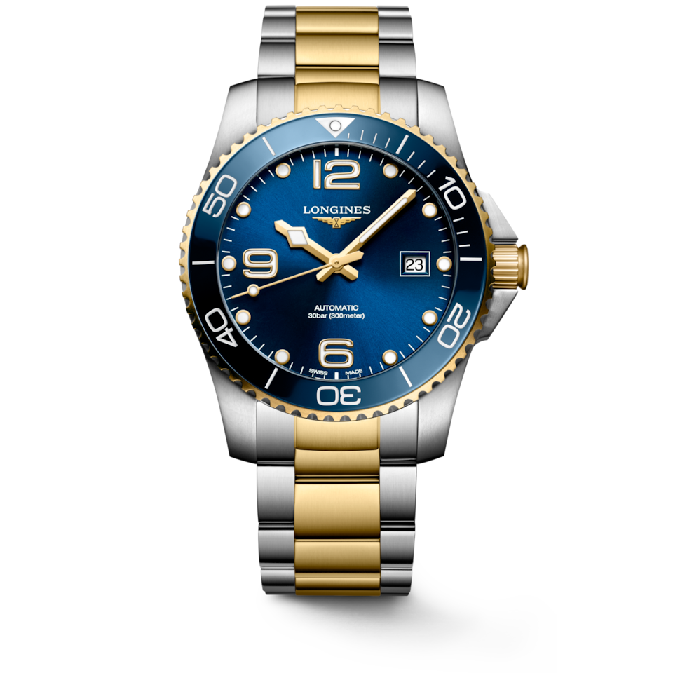 Longines HydroConquest 41mm Cadran Bleu Soleillé PVD Jaune - L3.781.3.96.7