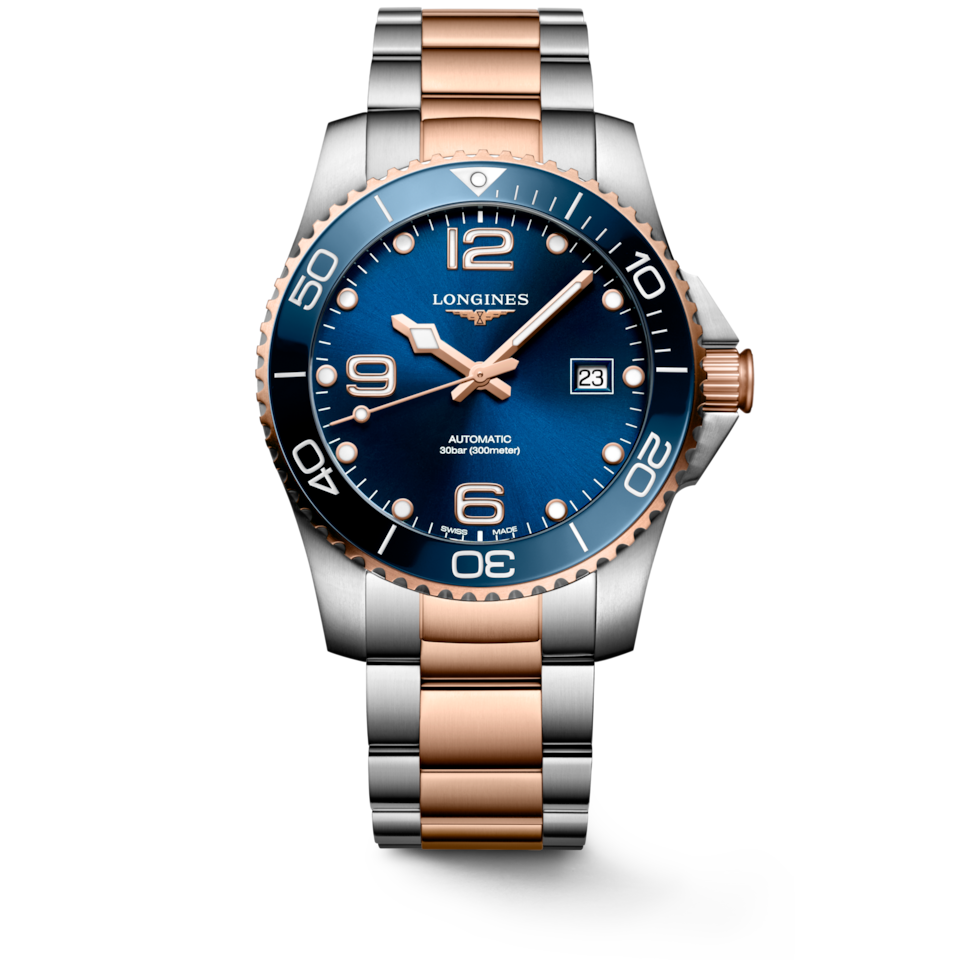 Longines HydroConquest 41mm Cadran Bleu Soleillé PVD Rouge - L3.781.3.98.7