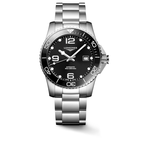 HYDROCONQUEST Automatic, Stainless Steel And Ceramic Bezel, Sunray ...
