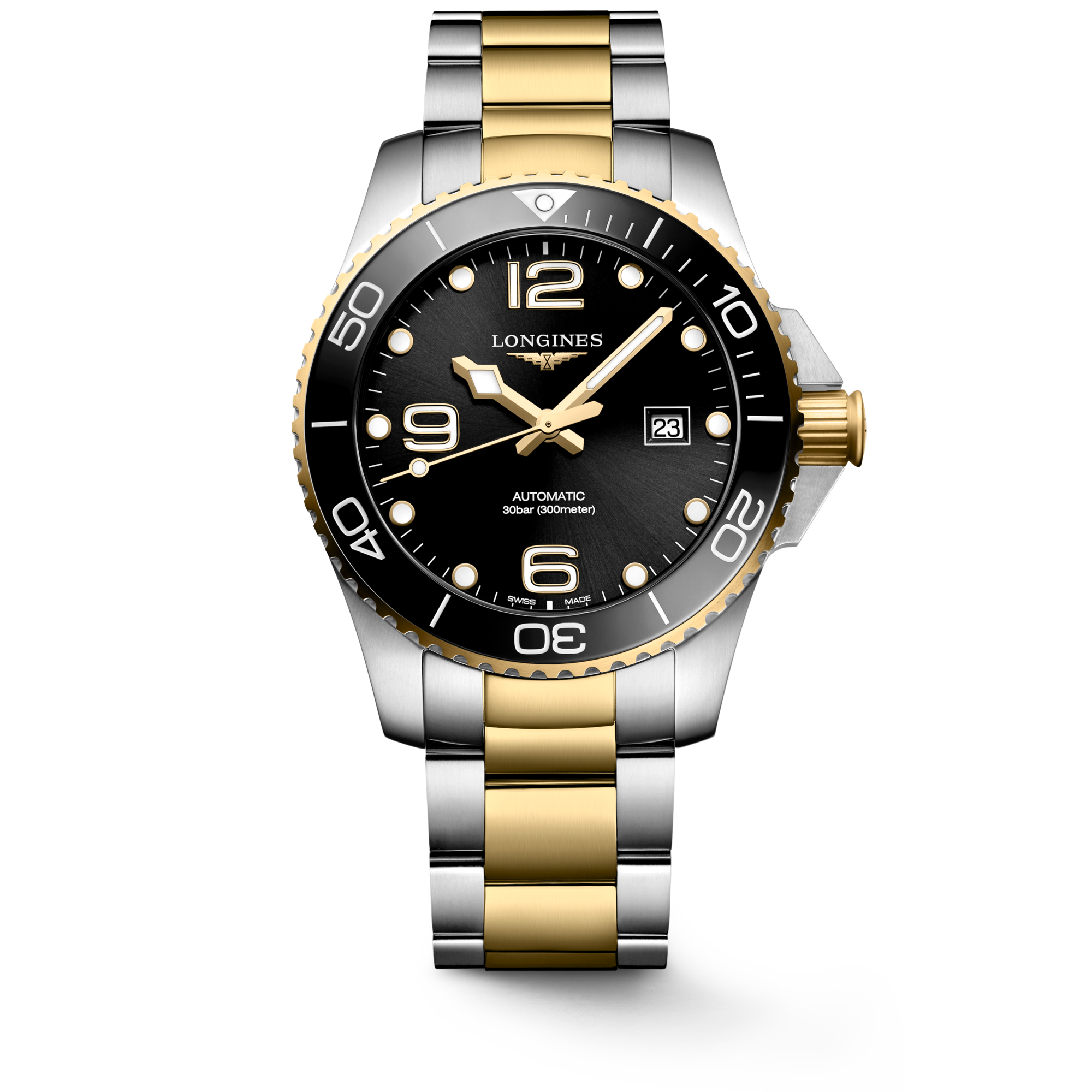HYDROCONQUEST Automatic, Stainless Steel And Ceramic Bezel, Sunray