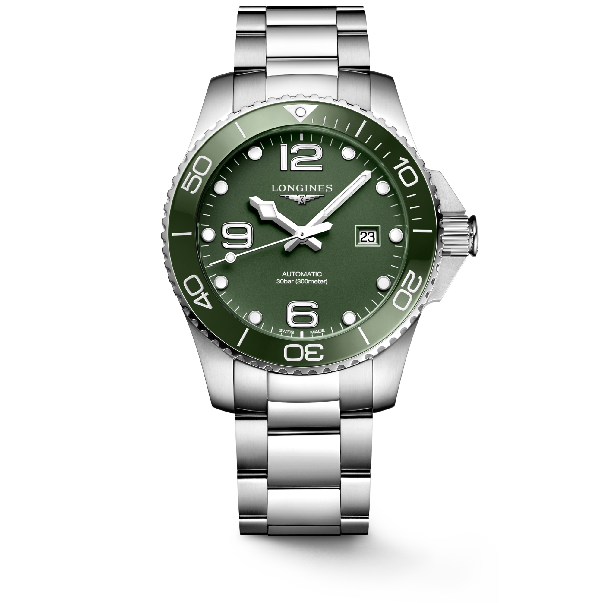 Hydroconquest Automatic watch 43mm, Green matt L37824066 | Longines US