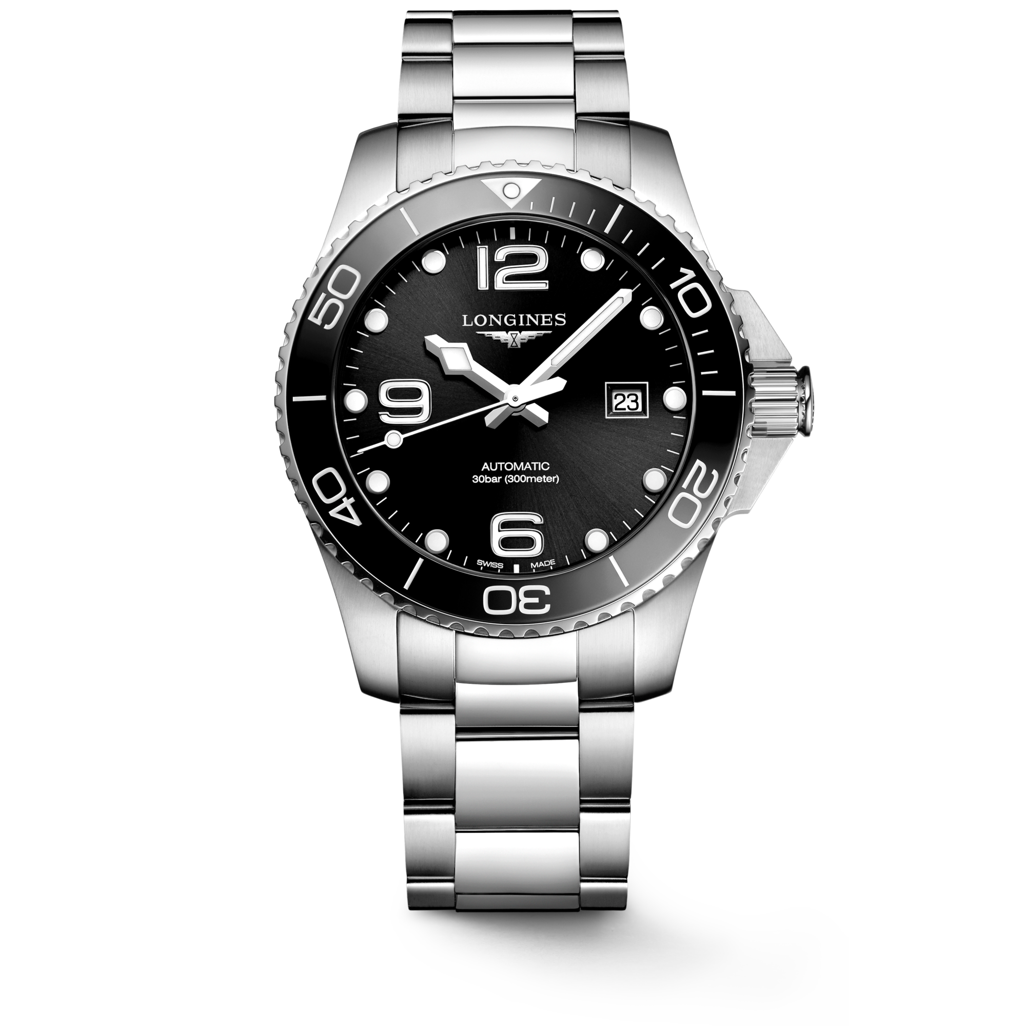 HYDROCONQUEST Automatic, Stainless Steel And Ceramic Bezel, Sunray