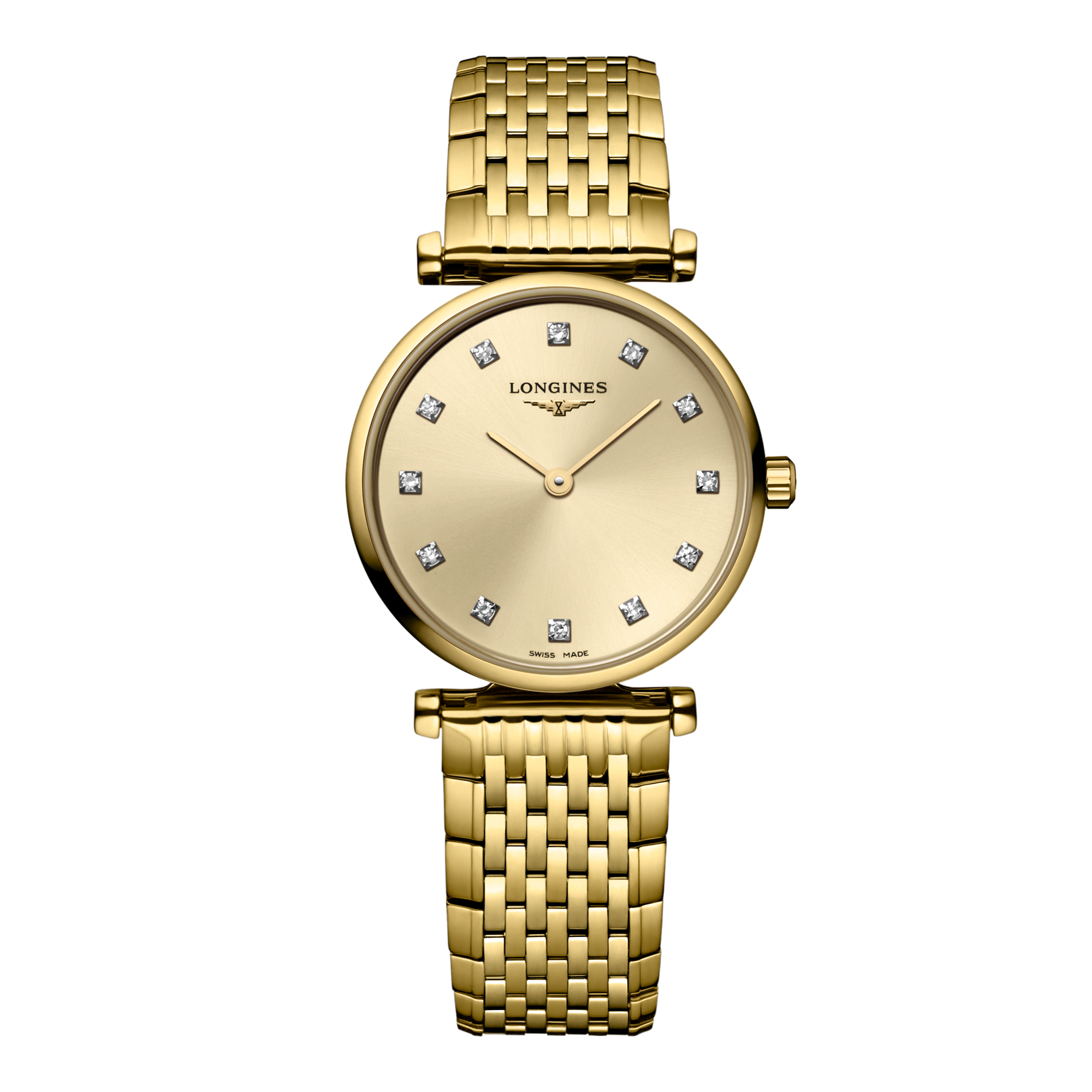 LA GRANDE CLASSIQUE DE LONGINES Quartz Yellow Pvd Coating Gilt Dial Bracelet Watch LONGINES IN