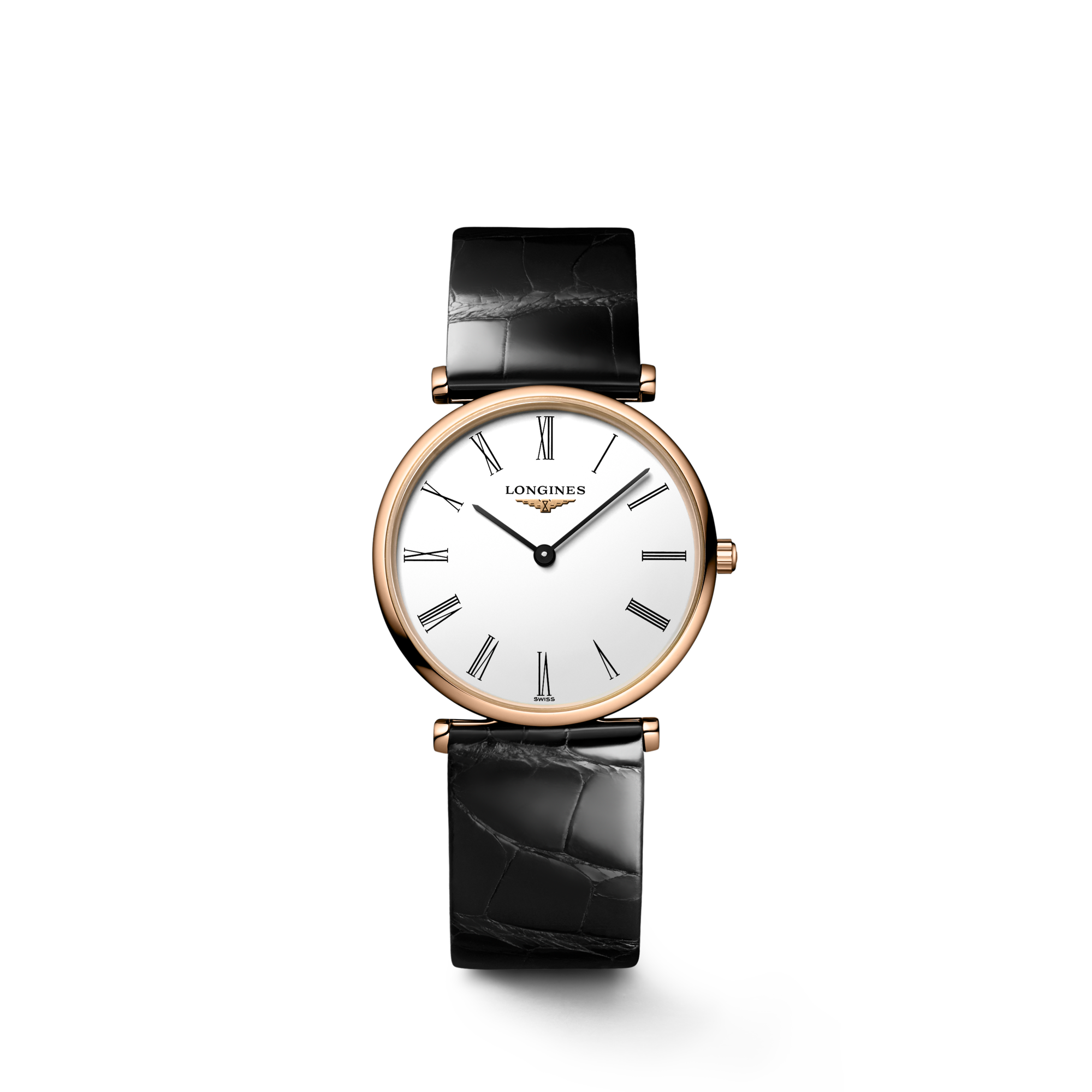 【最終値引き】LONGINES クォーツ ゴールド ブラックレザー LA GRANDE CLASSIQUE DE LONGINES | Ø 29.00 mm, White | L4.512.1