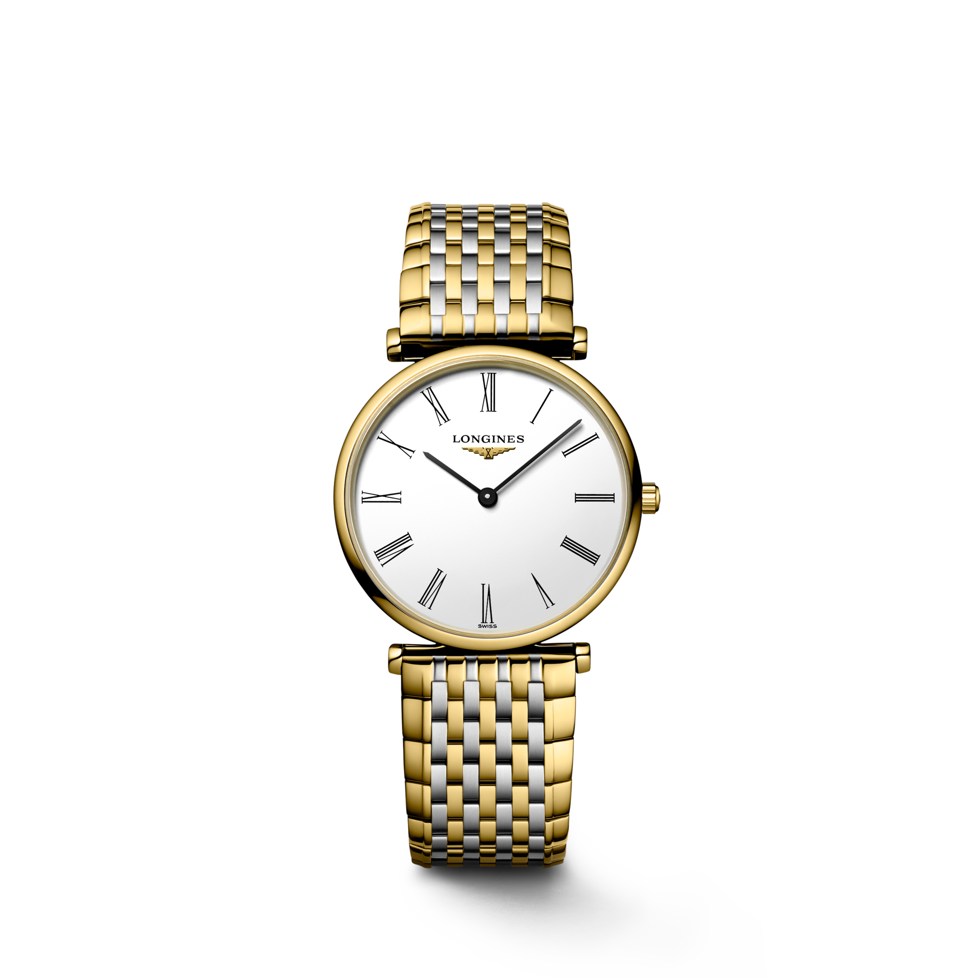 LA GRANDE CLASSIQUE DE LONGINES Quartz Yellow Pvd Coating White Dial Bracelet Watch LONGINES