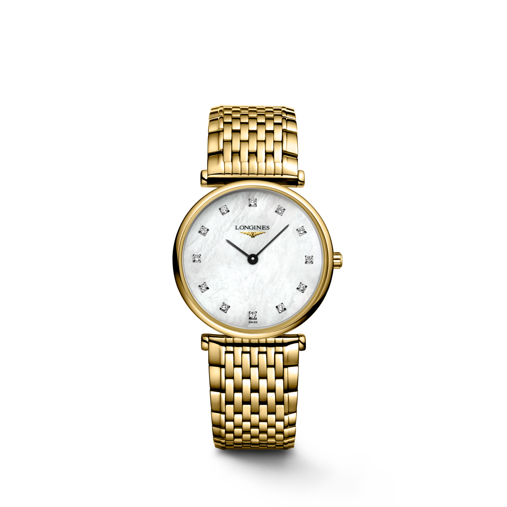 LA GRANDE CLASSIQUE DE LONGINES Quartz Yellow Pvd Coating White Mother of pearl Dial Bracelet Watch LONGINES SE