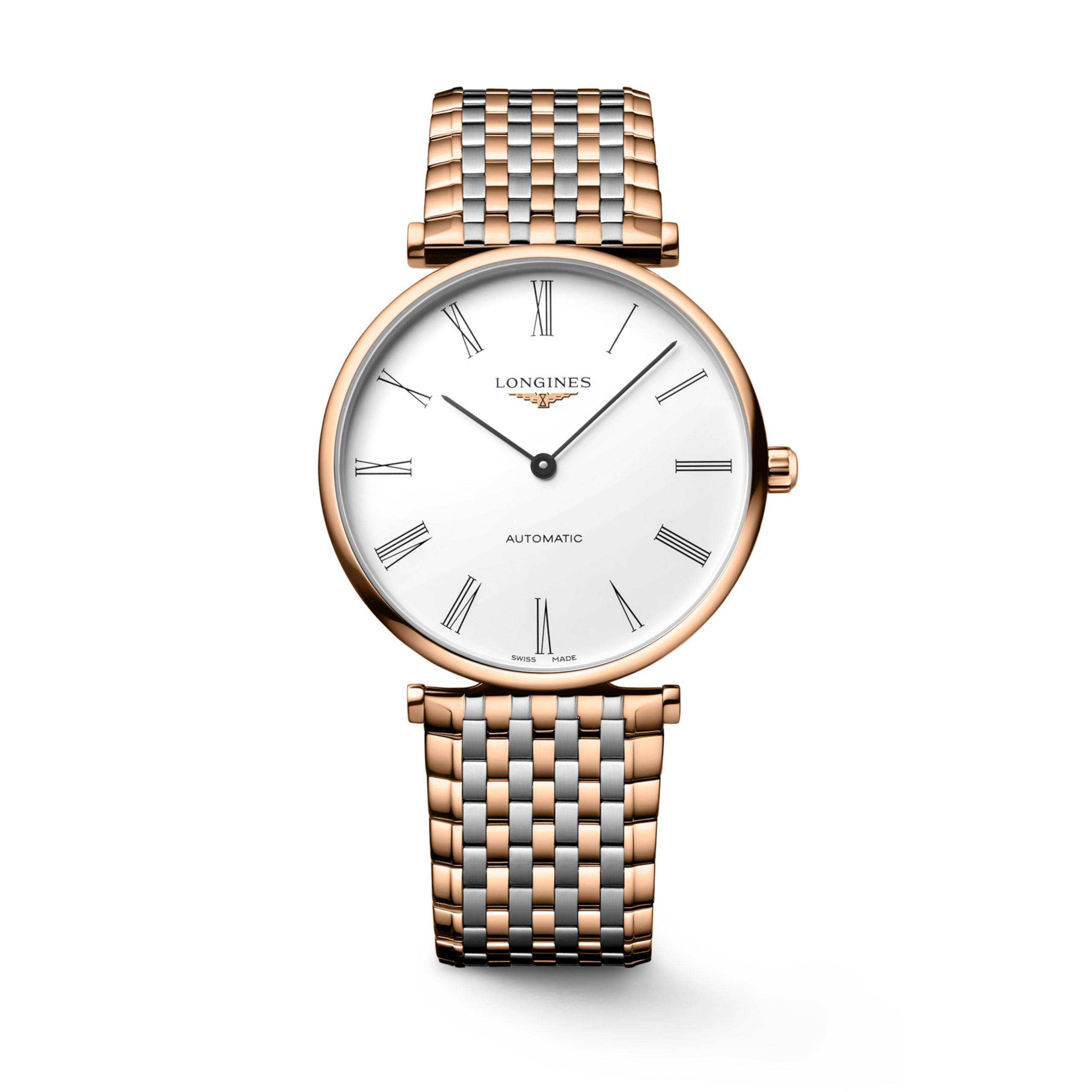 LA GRANDE CLASSIQUE DE LONGINES L4.918.1.91.7 Automático, Revestimiento PVD rojo, Blanco, Brazalete Watch - Soldado de relojes