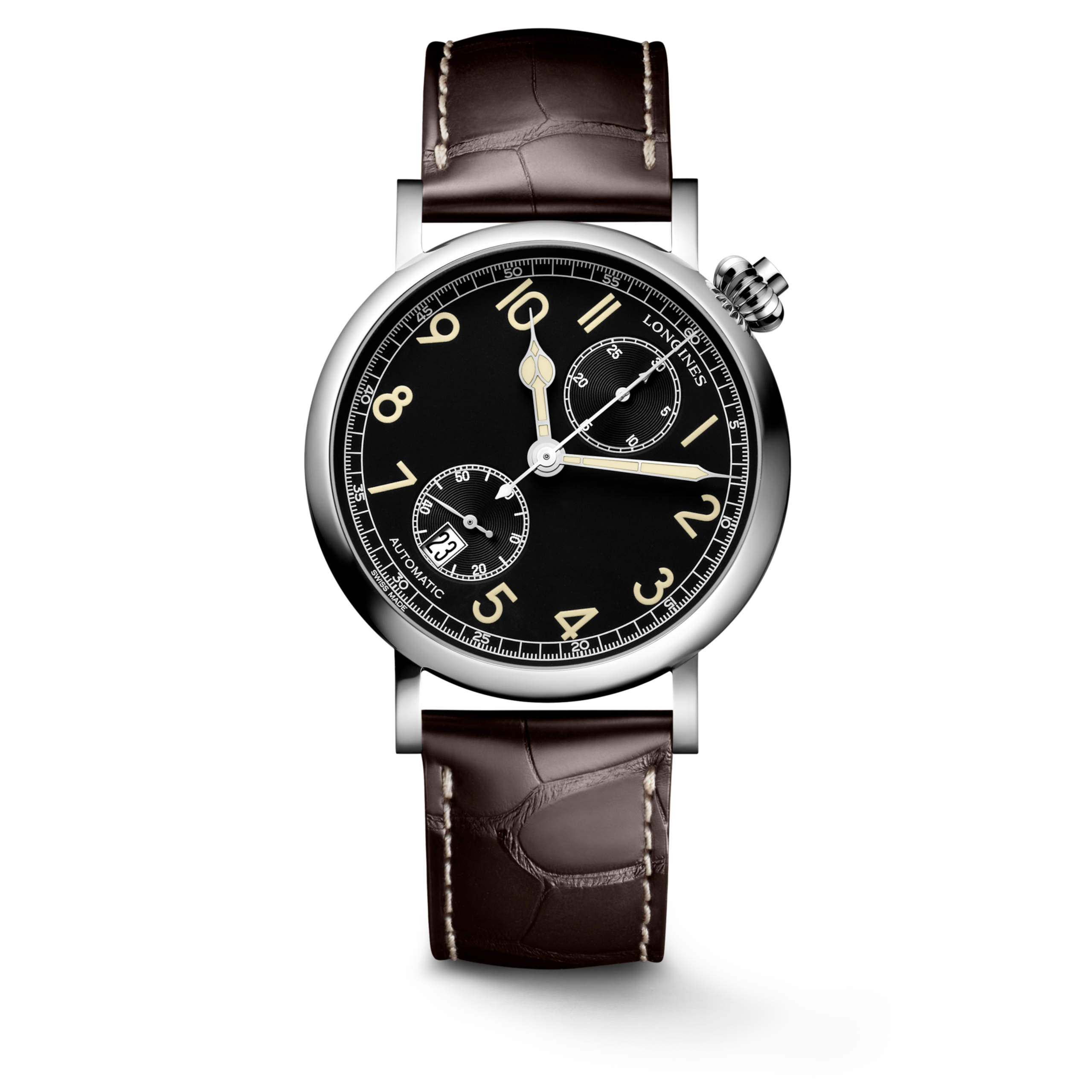 LONGINES AVIGATION WATCH TYPE A-7 L2.812.4.53.2 Automático, Acero inoxidable, Negro, Correa Watch - Soldado de relojes