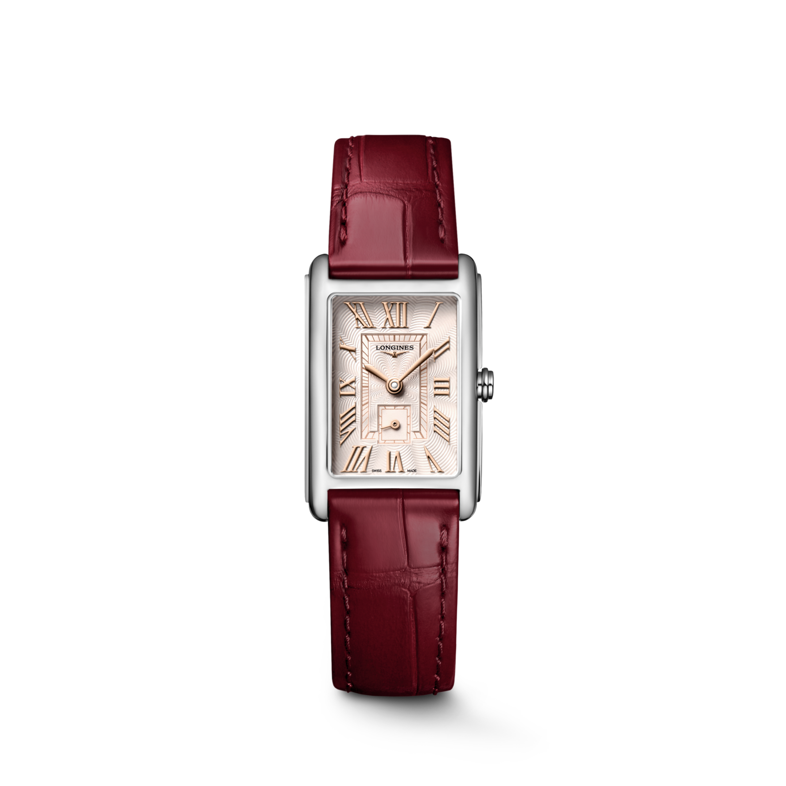 LONGINES DOLCEVITA L5.255.4.28.2 Quartz, Acier, Rose ivoire « flinqué », Bracelet Watch - Vue frontale de la montre