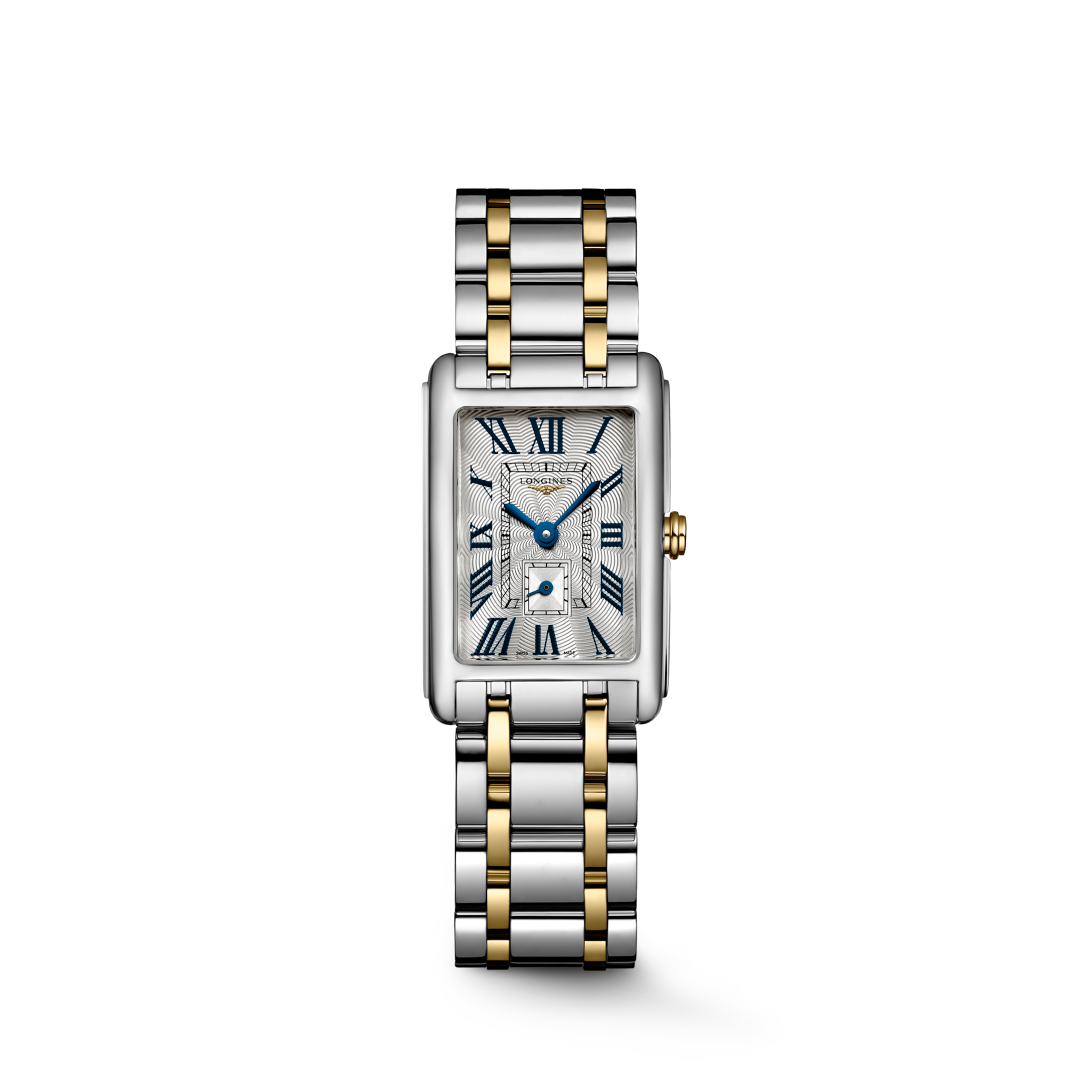 LONGINES DOLCEVITA L5.255.5.70.7 Quarz, Edelstahl mit Krone aus 18 Karat Gelbgold
 , Silber mit "Flinker"-Dekor, Armband Watch - Uhren-Soldier