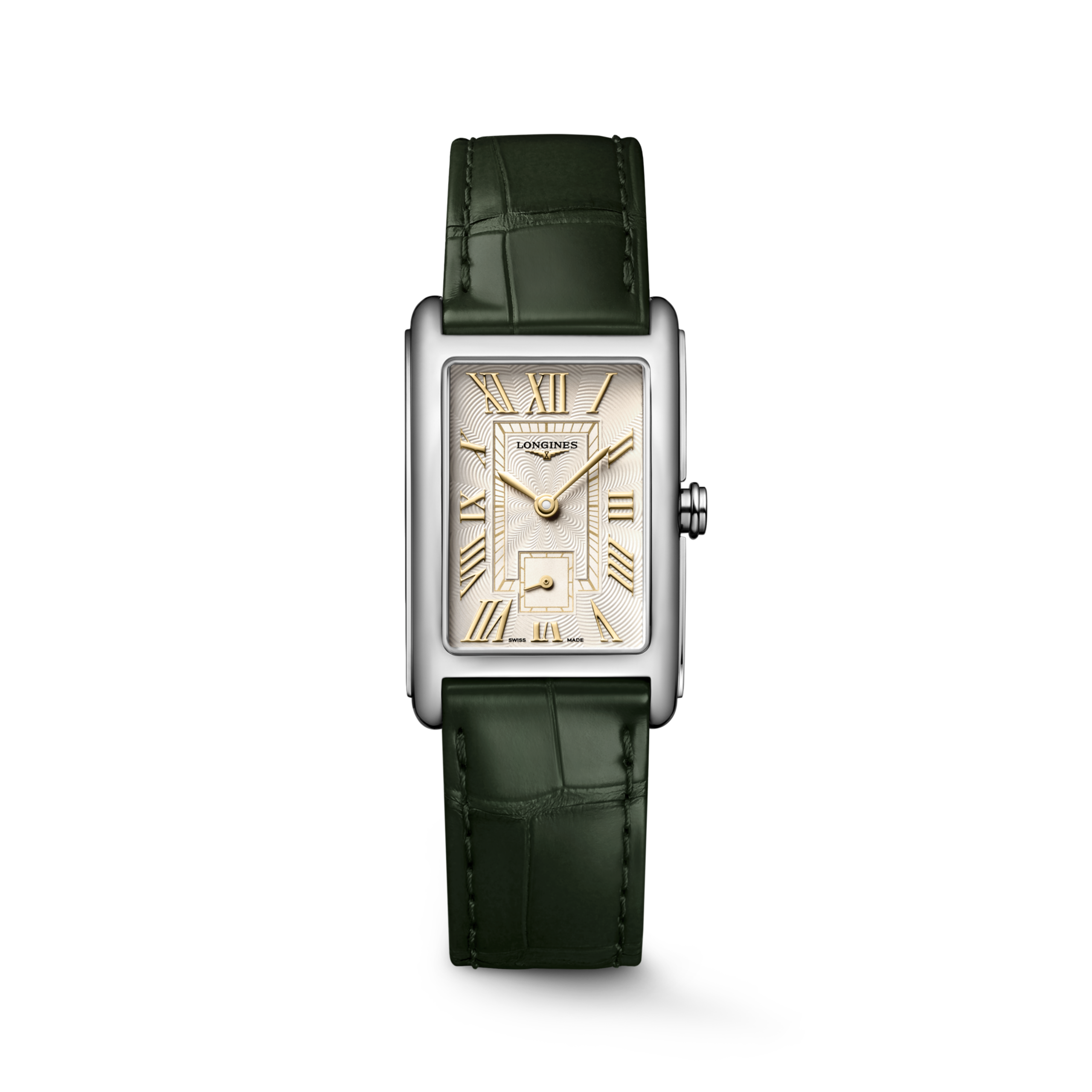 LONGINES DOLCEVITA L5.512.4.08.2 Quartz, Acier, Doré ivoire « flinqué », Bracelet Watch - Vue frontale de la montre
