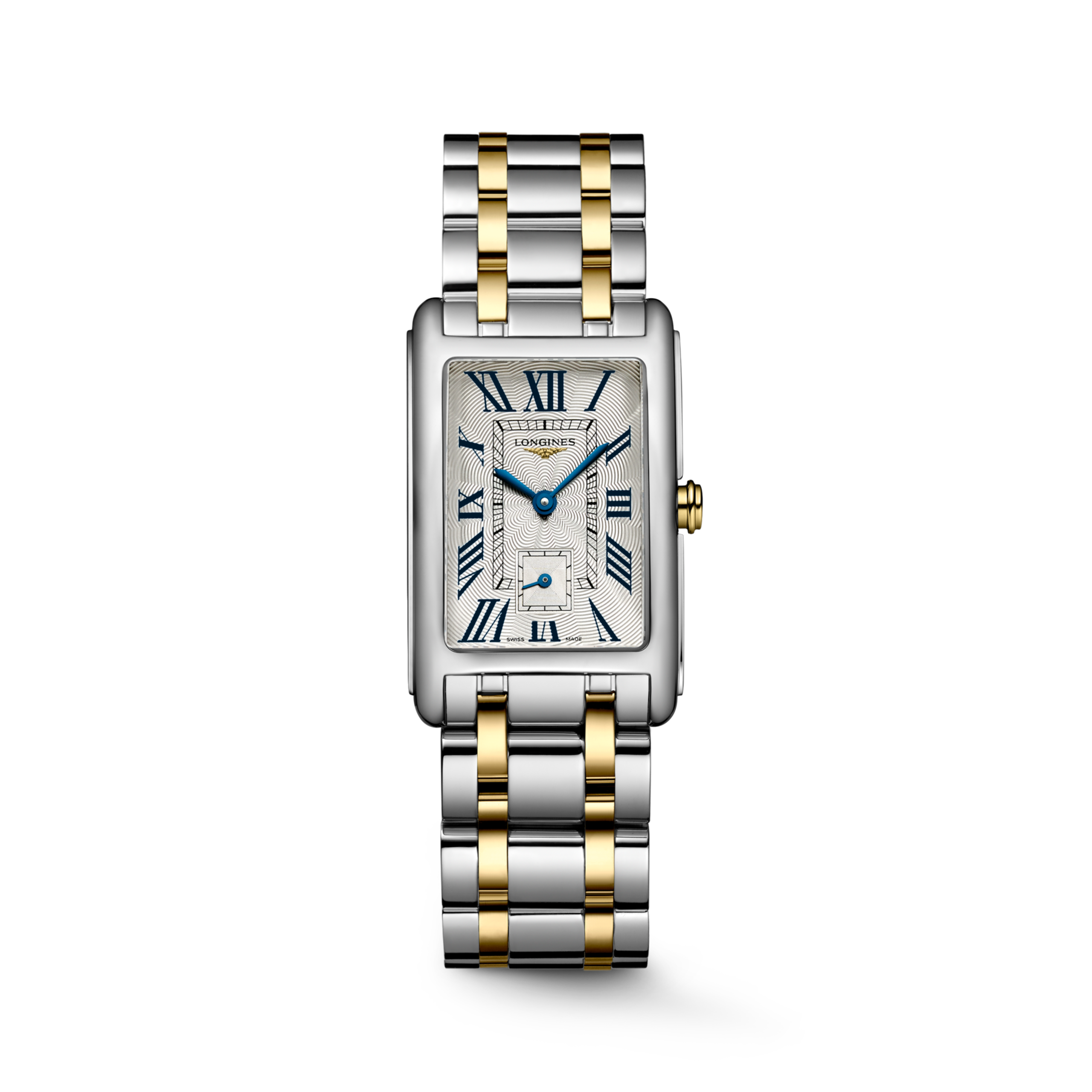 LONGINES DOLCEVITA L5.512.5.70.7 Quarz, Edelstahl mit Krone aus 18 Karat Gelbgold
 , Silber mit "Flinker"-Dekor, Armband Watch - Uhren-Soldier