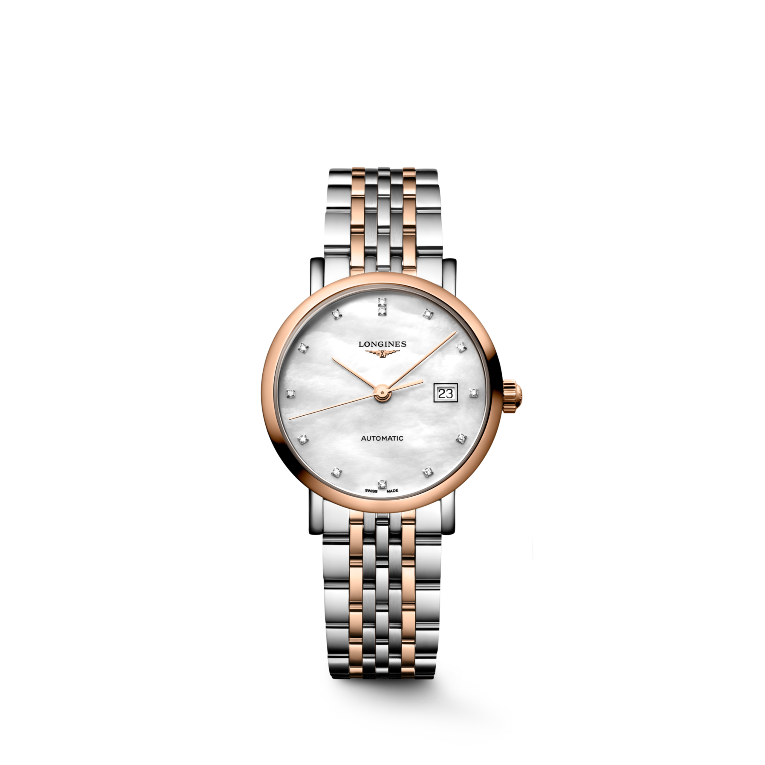 Longines ELEGANT COLLECTION automatic stainless steel and 18 karat pink gold cap 200 Watch - L4.310.5.80.7