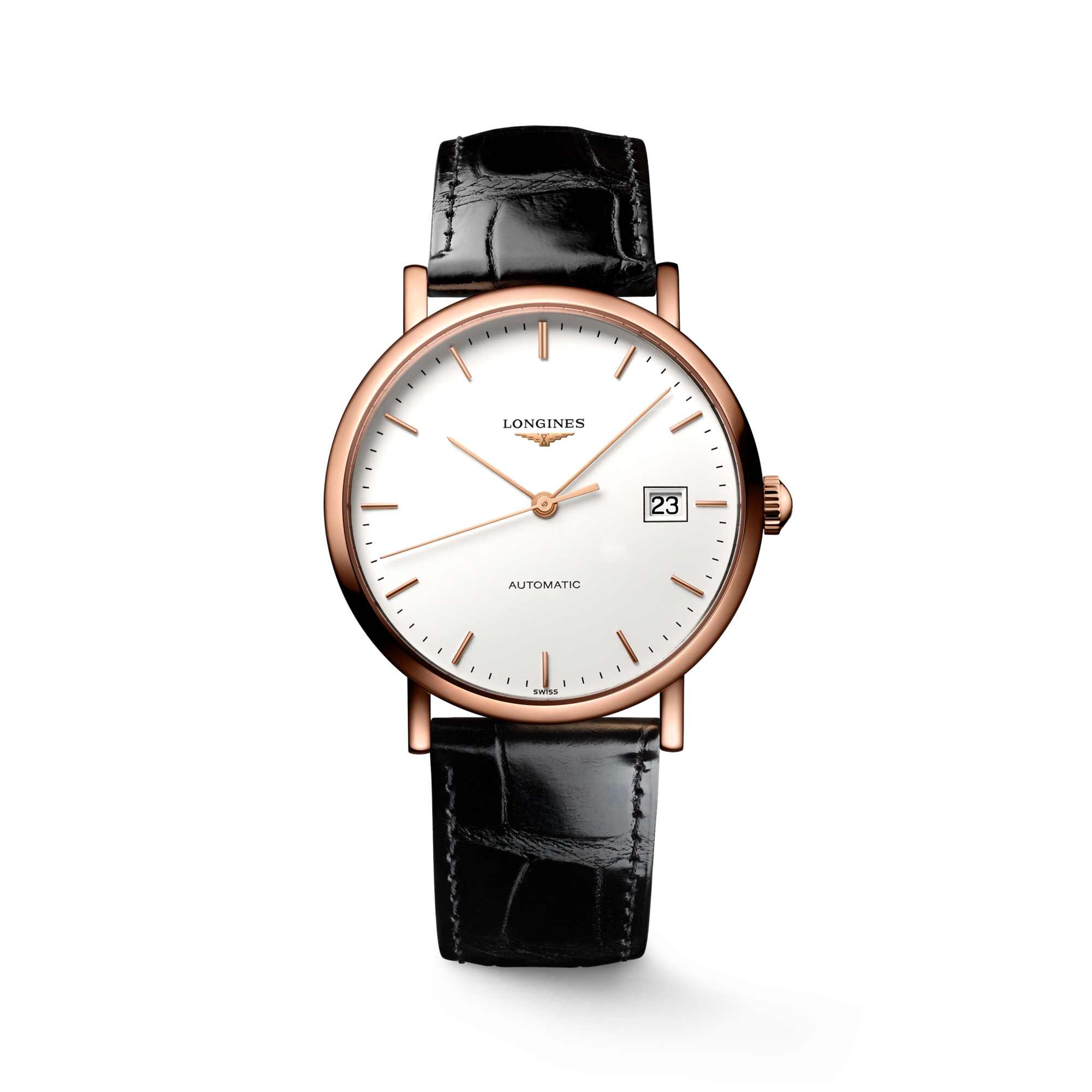 LONGINES ELEGANT COLLECTION Automatic, Rose Gold 18 Carats, White