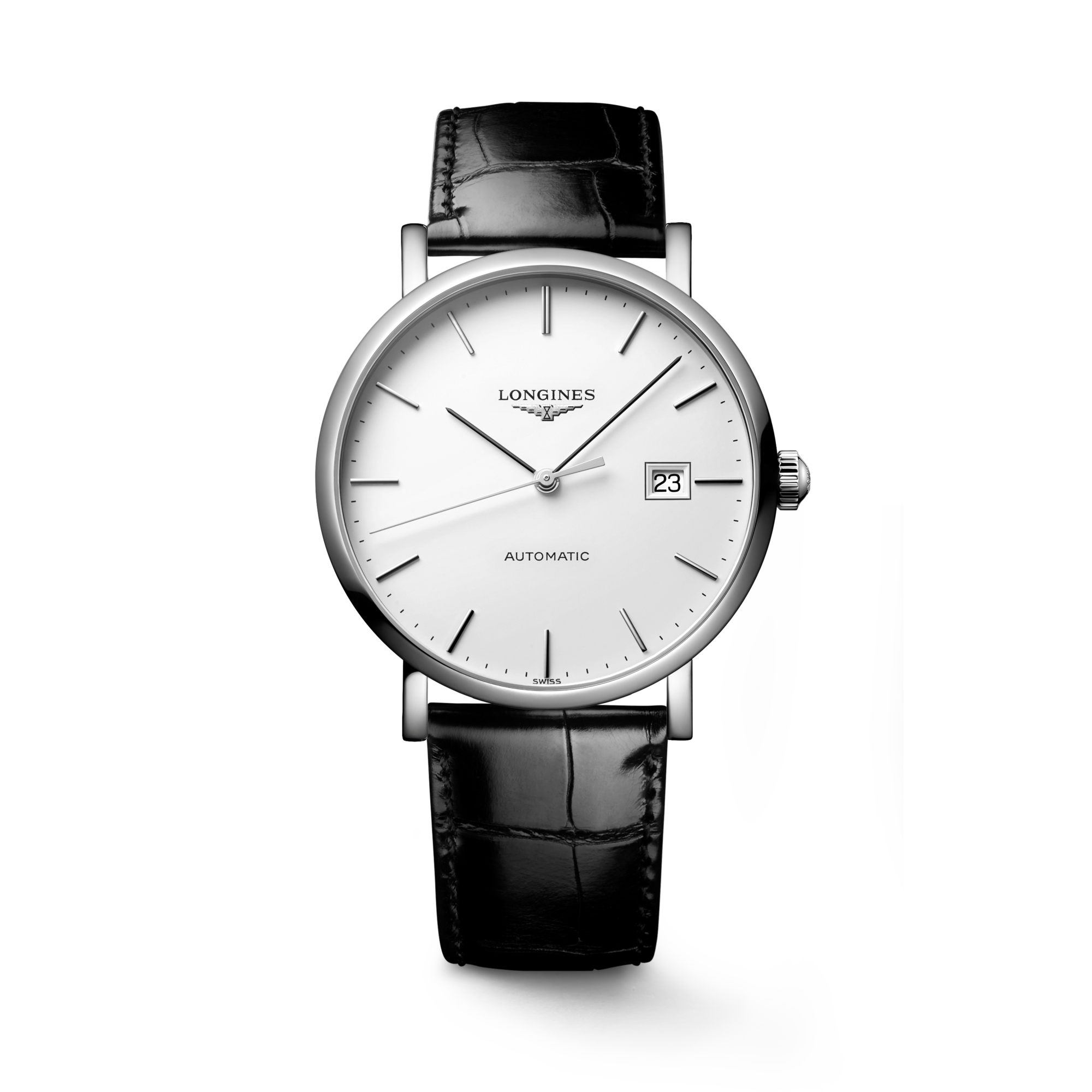 LONGINES ELEGANT COLLECTION Automatic Stainless Steel White Matt Dial Strap Watch LONGINES MY