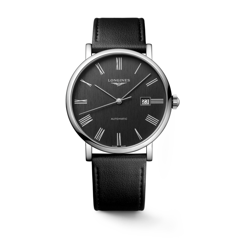 LONGINES ELEGANT COLLECTION Automatic, Stainless Steel, Anthracite Dial ...
