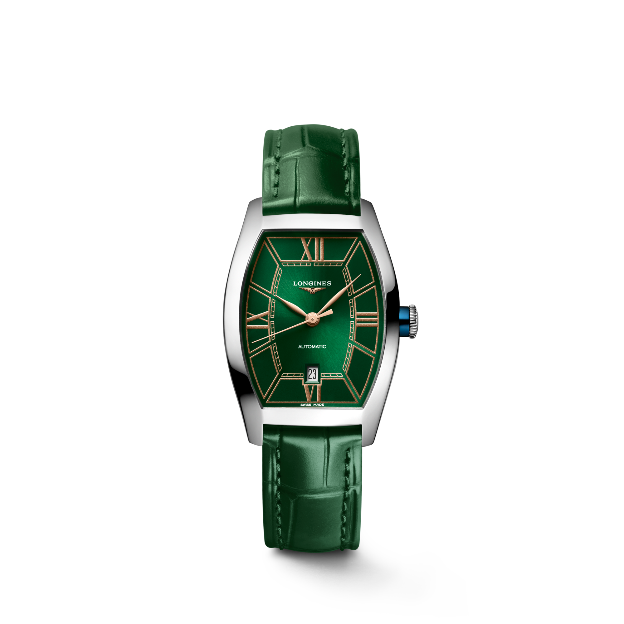ロンジン エヴィデンツァ 自動巻、ステンレススティール、グリーン