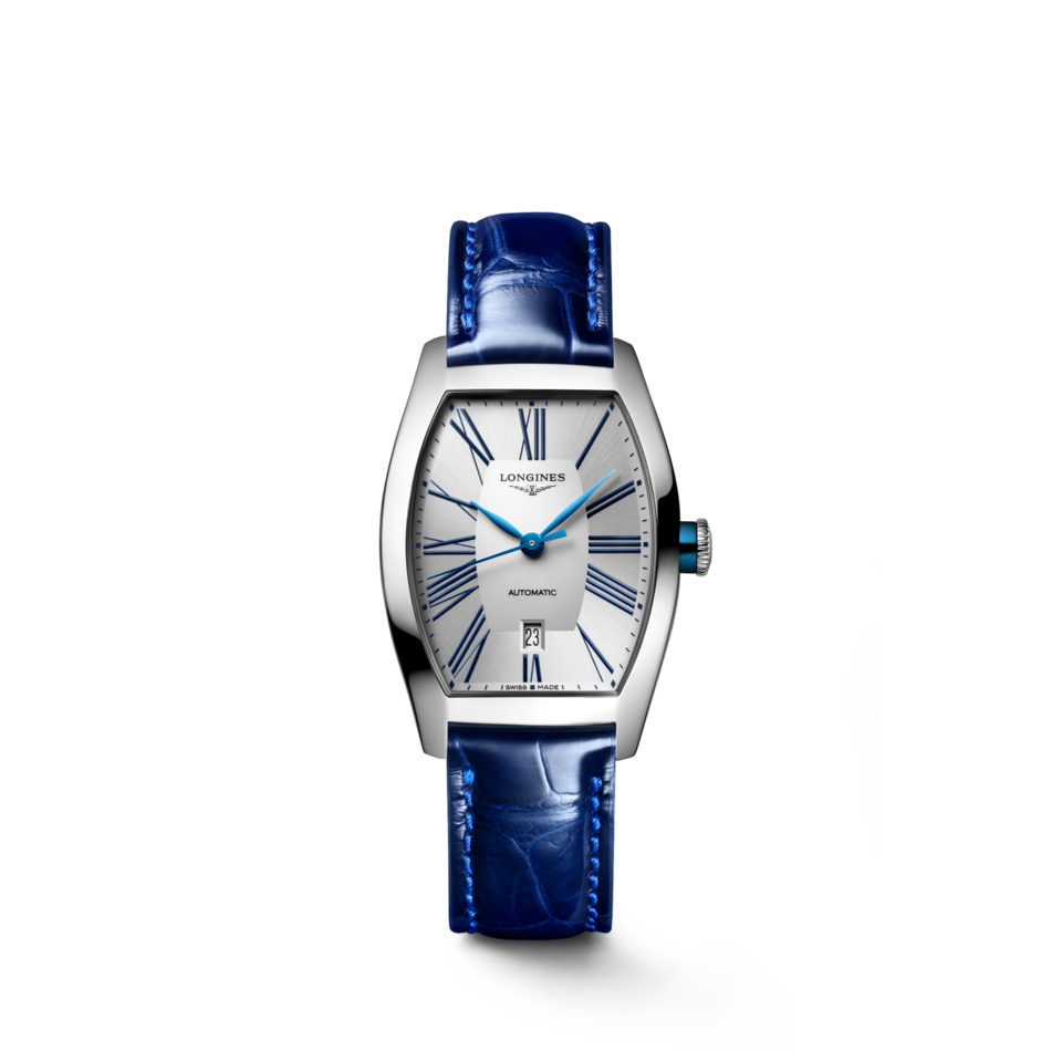 Longines Evidenza Cadran Argenté Bracelet Alligator - L2.142.4.70.2